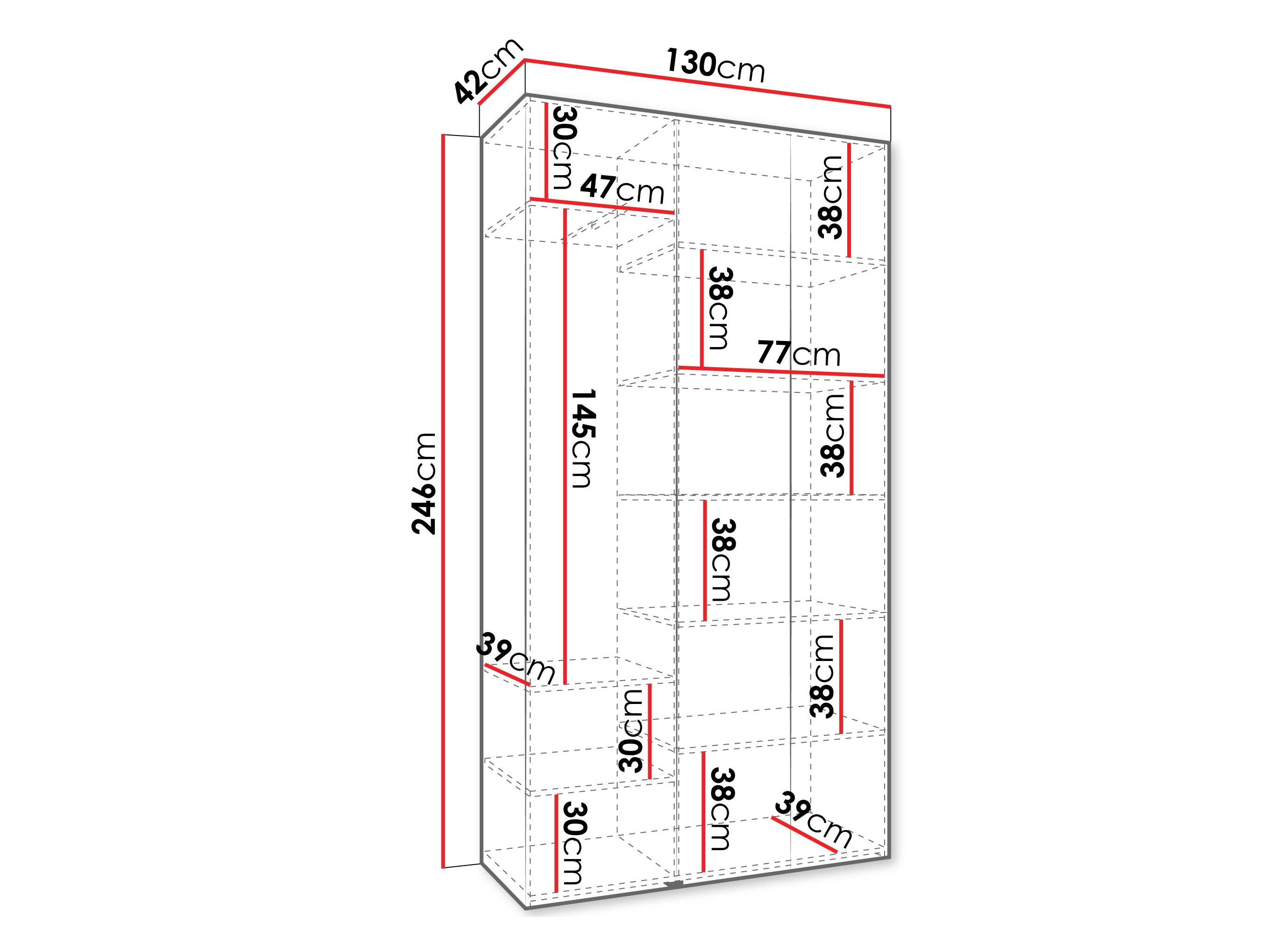 Kledingkast Hartford 563 (Kasjmier)
