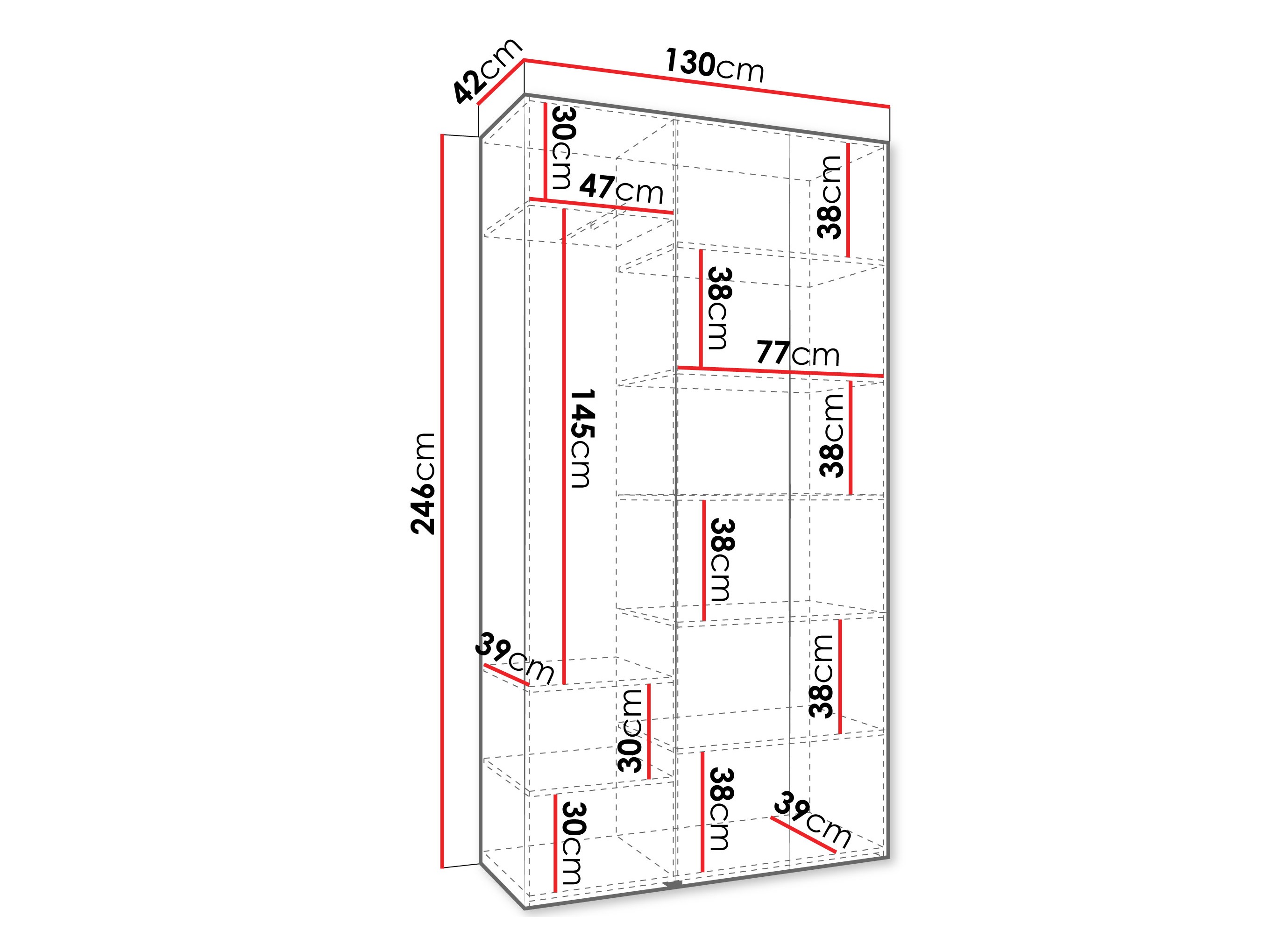 Kledingkast Hartford 563 (Kasjmier)