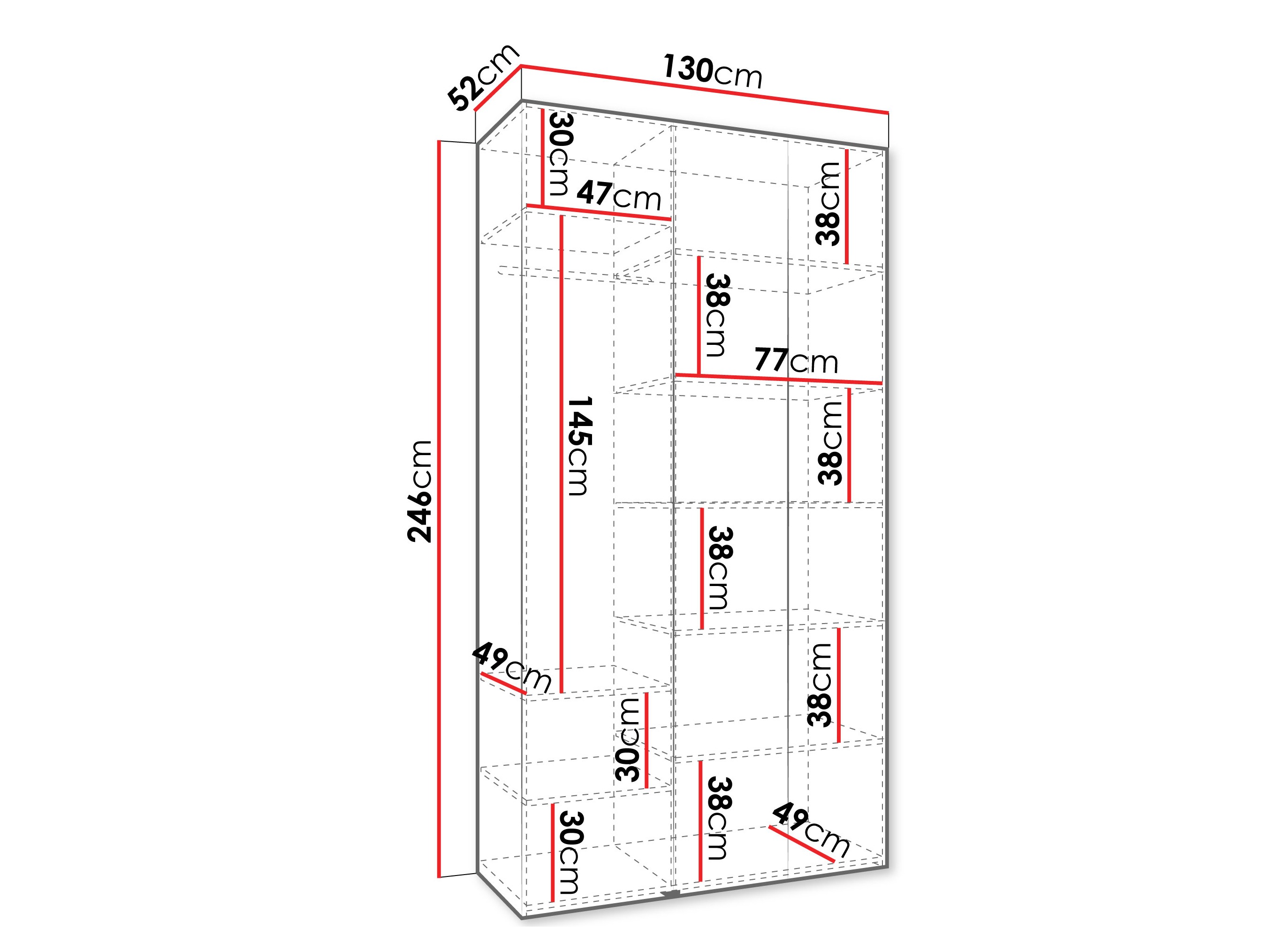 Kledingkast Hartford 563 (Kasjmier)