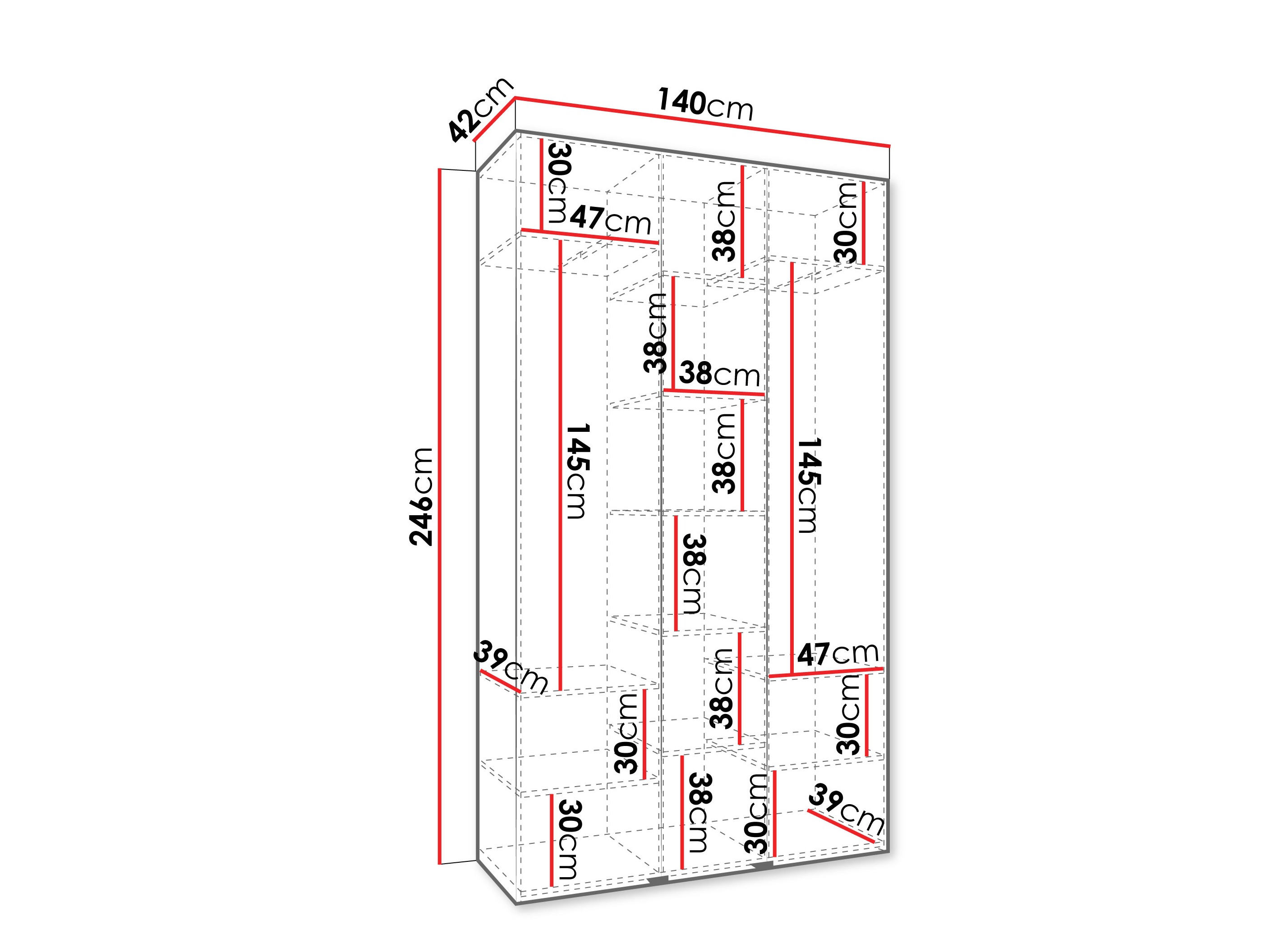 Kledingkast Hartford 563 (Kasjmier)