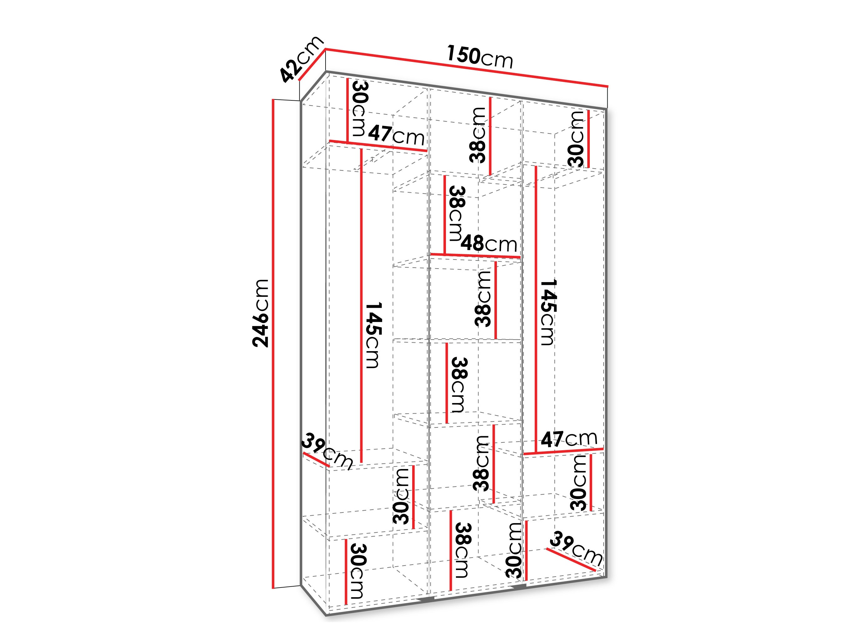 Kledingkast Hartford 563 (Kasjmier)