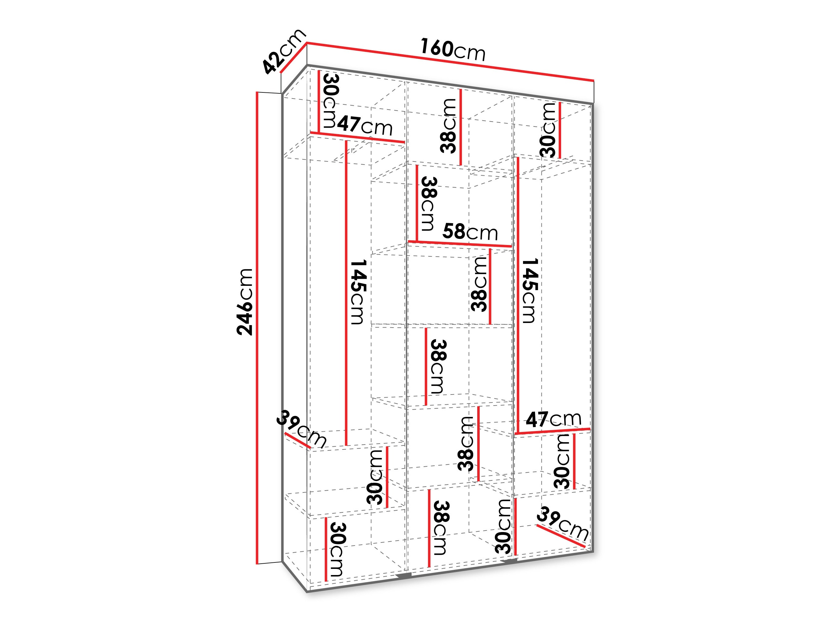 Kledingkast Hartford 563 (Kasjmier)