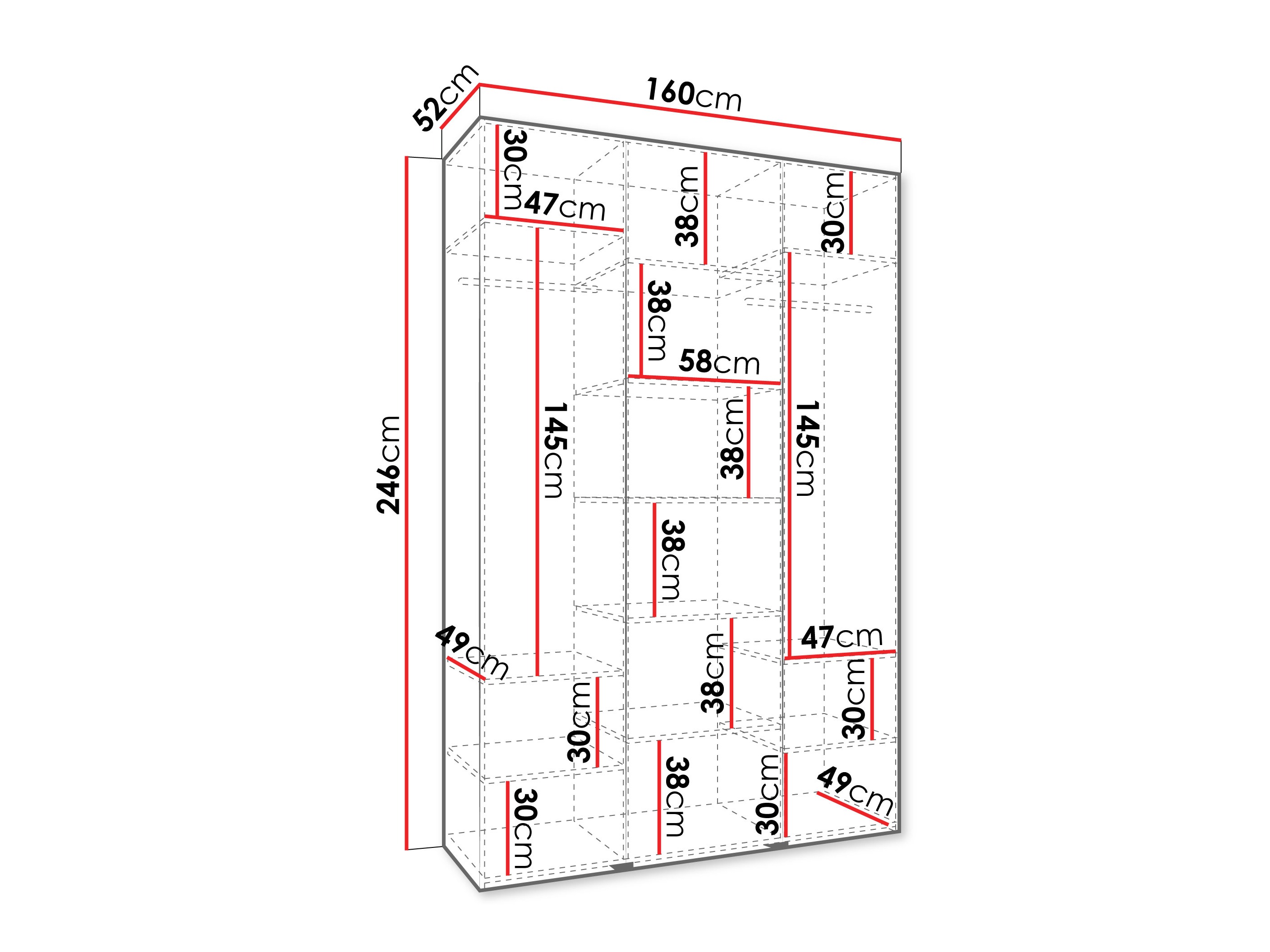 Kledingkast Hartford 563 (Kasjmier)