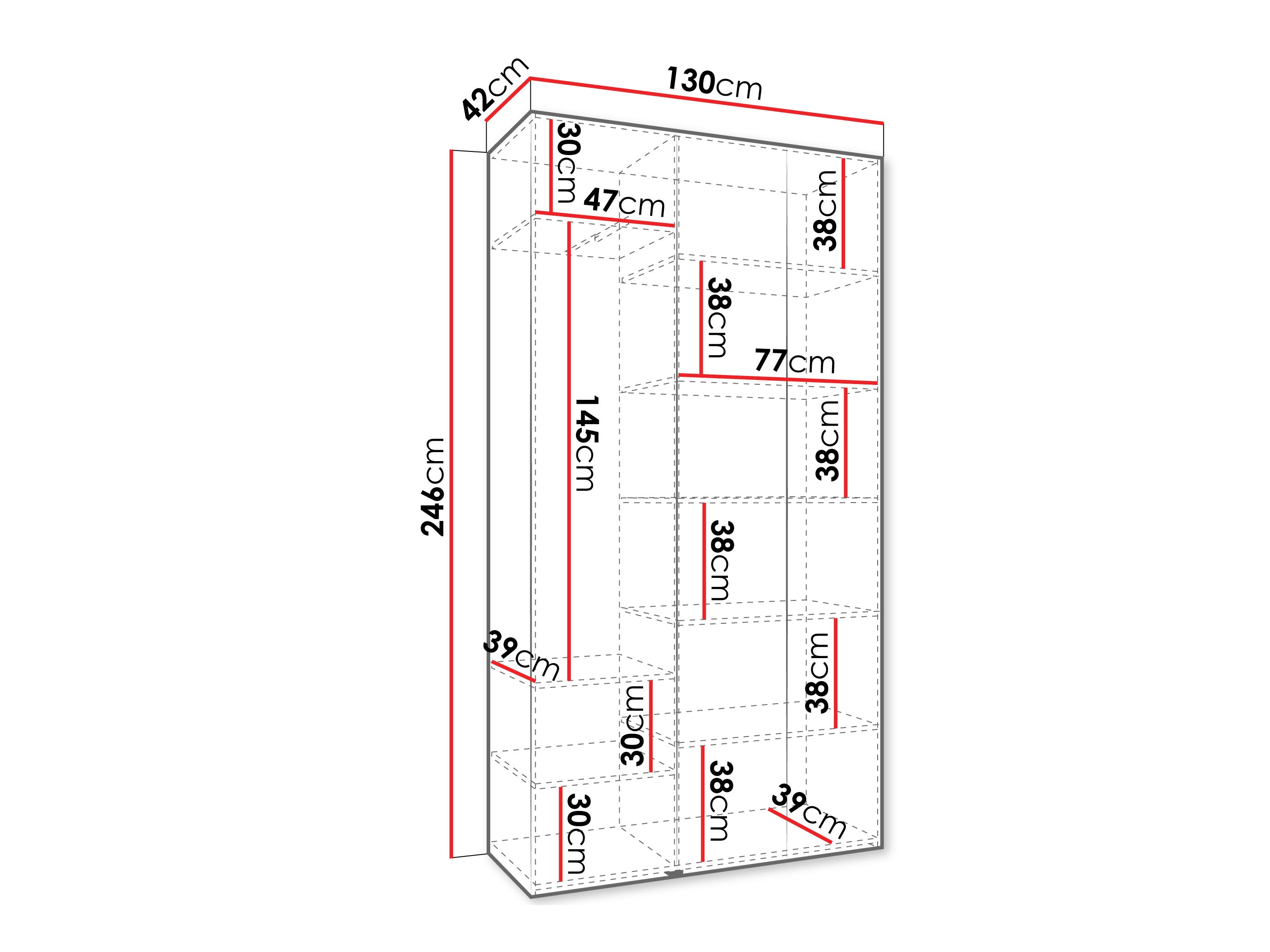 Kledingkast Hartford 563 (Wit)