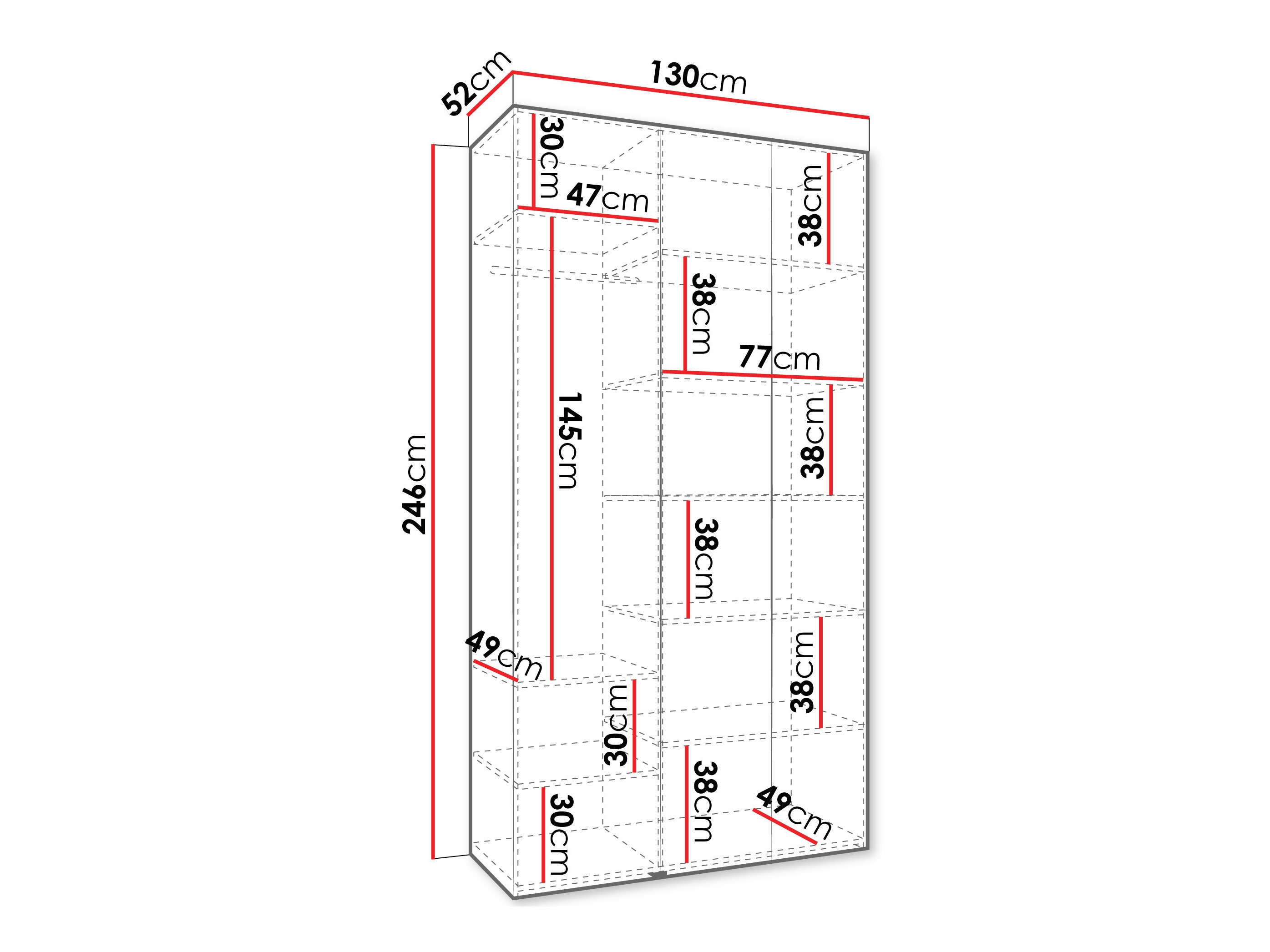 Kledingkast Hartford 563 (Wit)