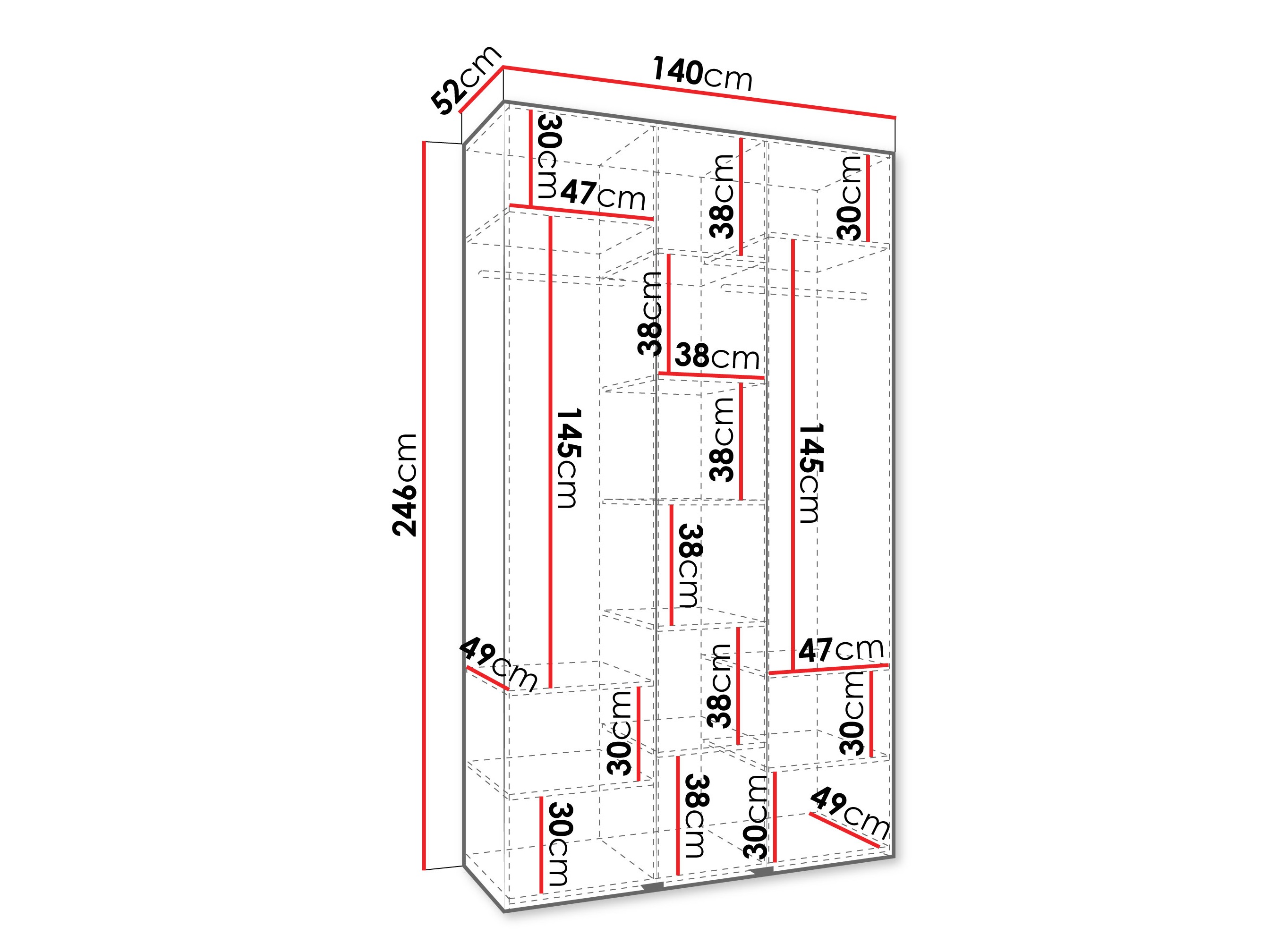 Kledingkast Hartford 563 (Wit)