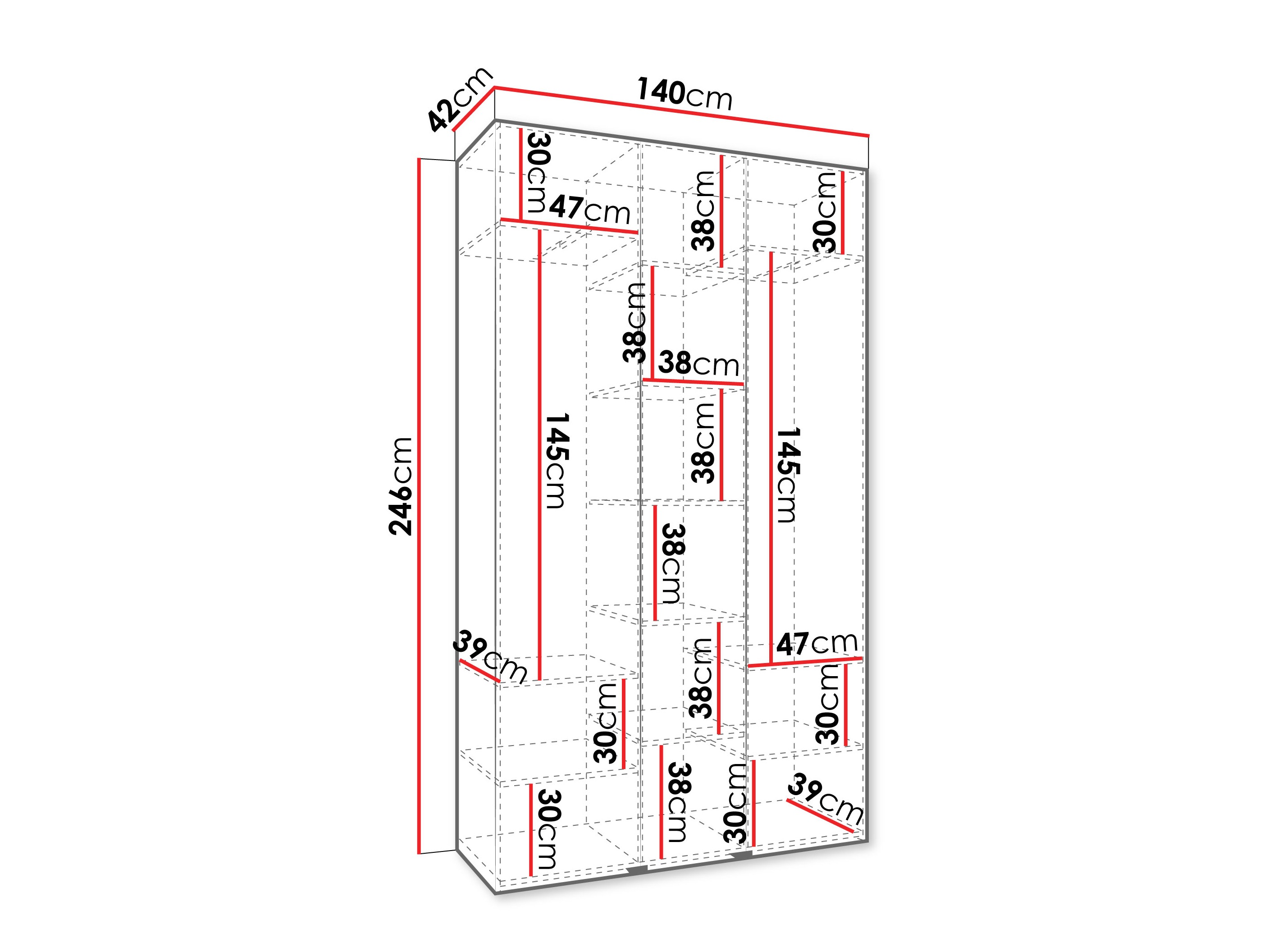 Kledingkast Hartford 563 (Wit)