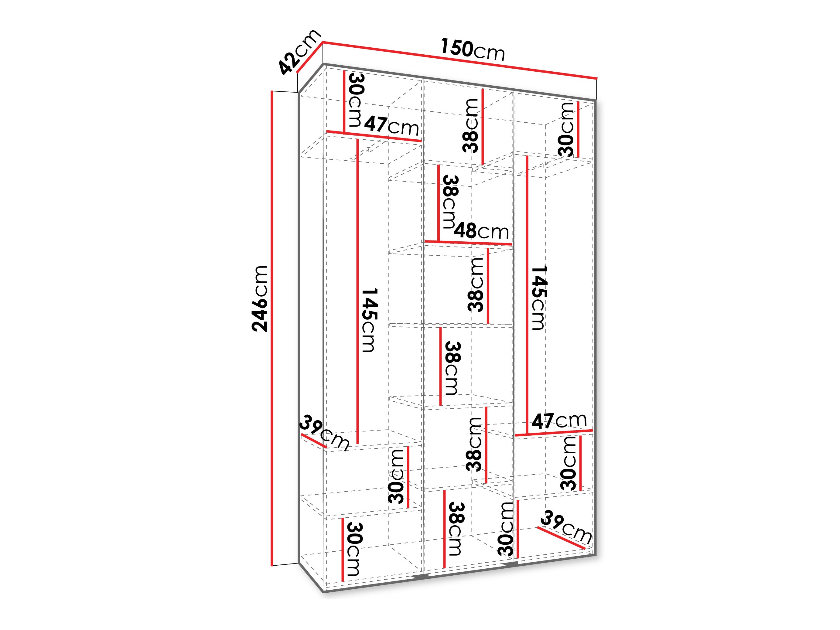 Kledingkast Hartford 563 (Wit)