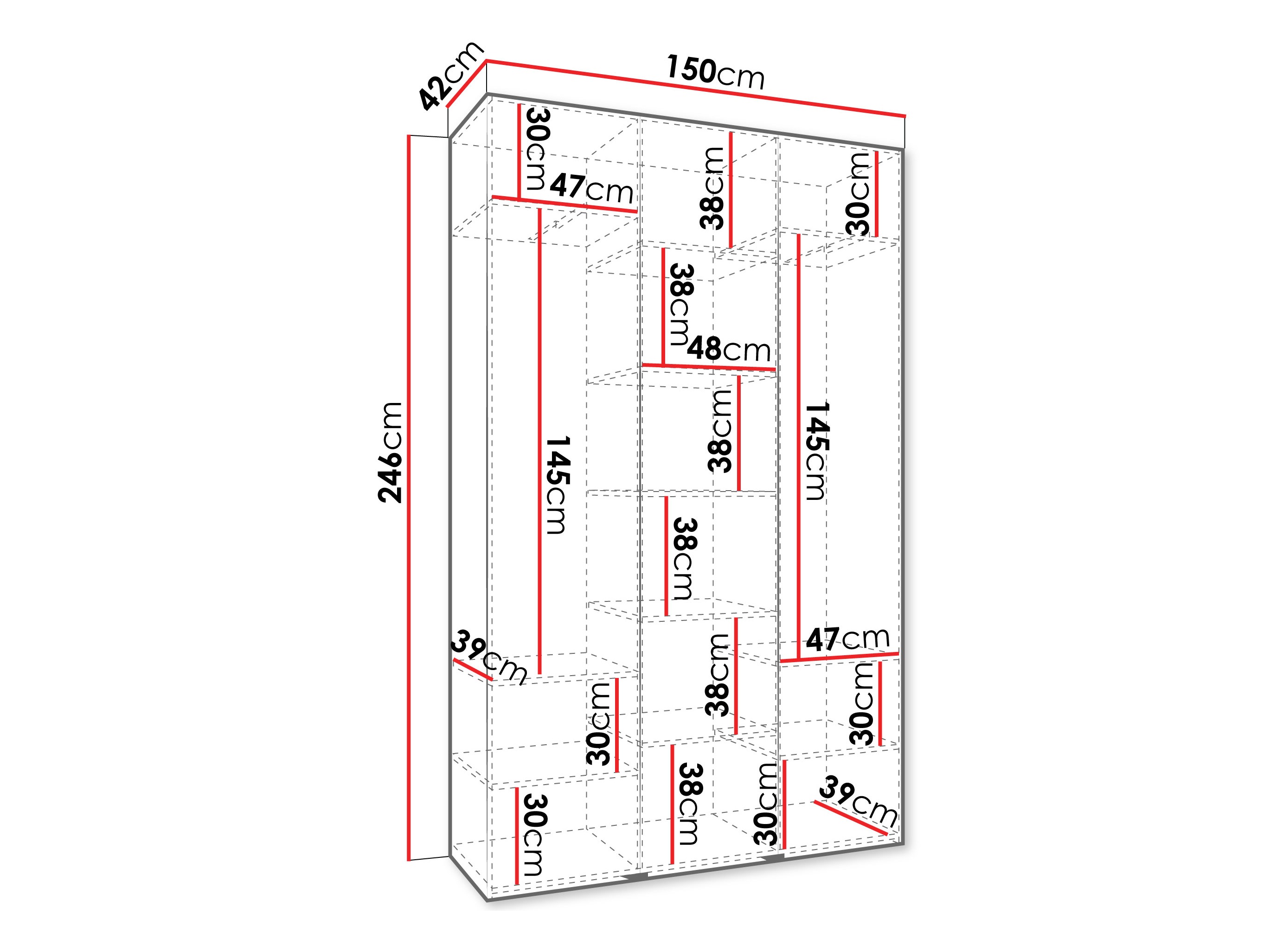 Kledingkast Hartford 563 (Wit)