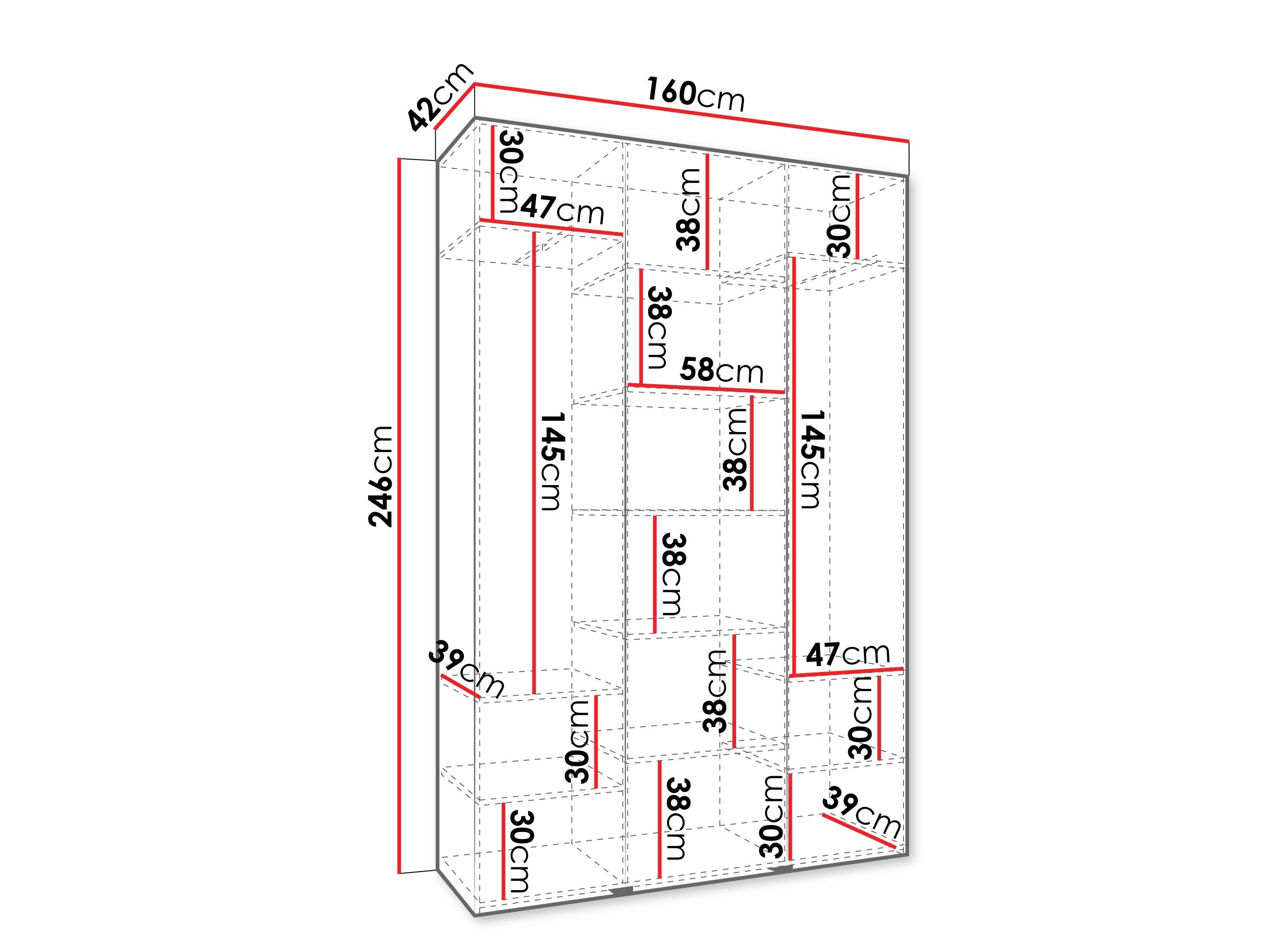 Kledingkast Hartford 563 (Wit)