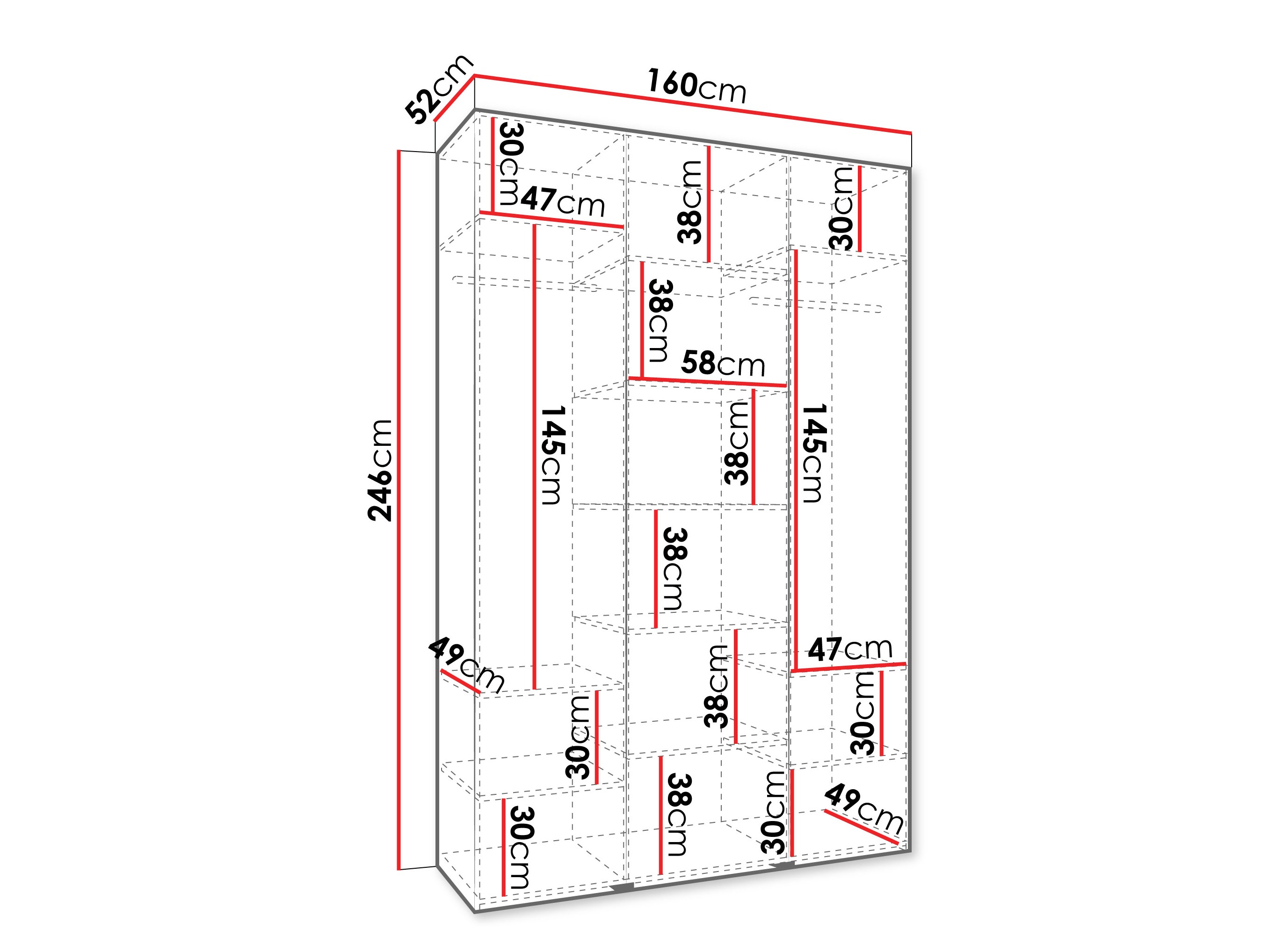Kledingkast Hartford 563 (Wit)