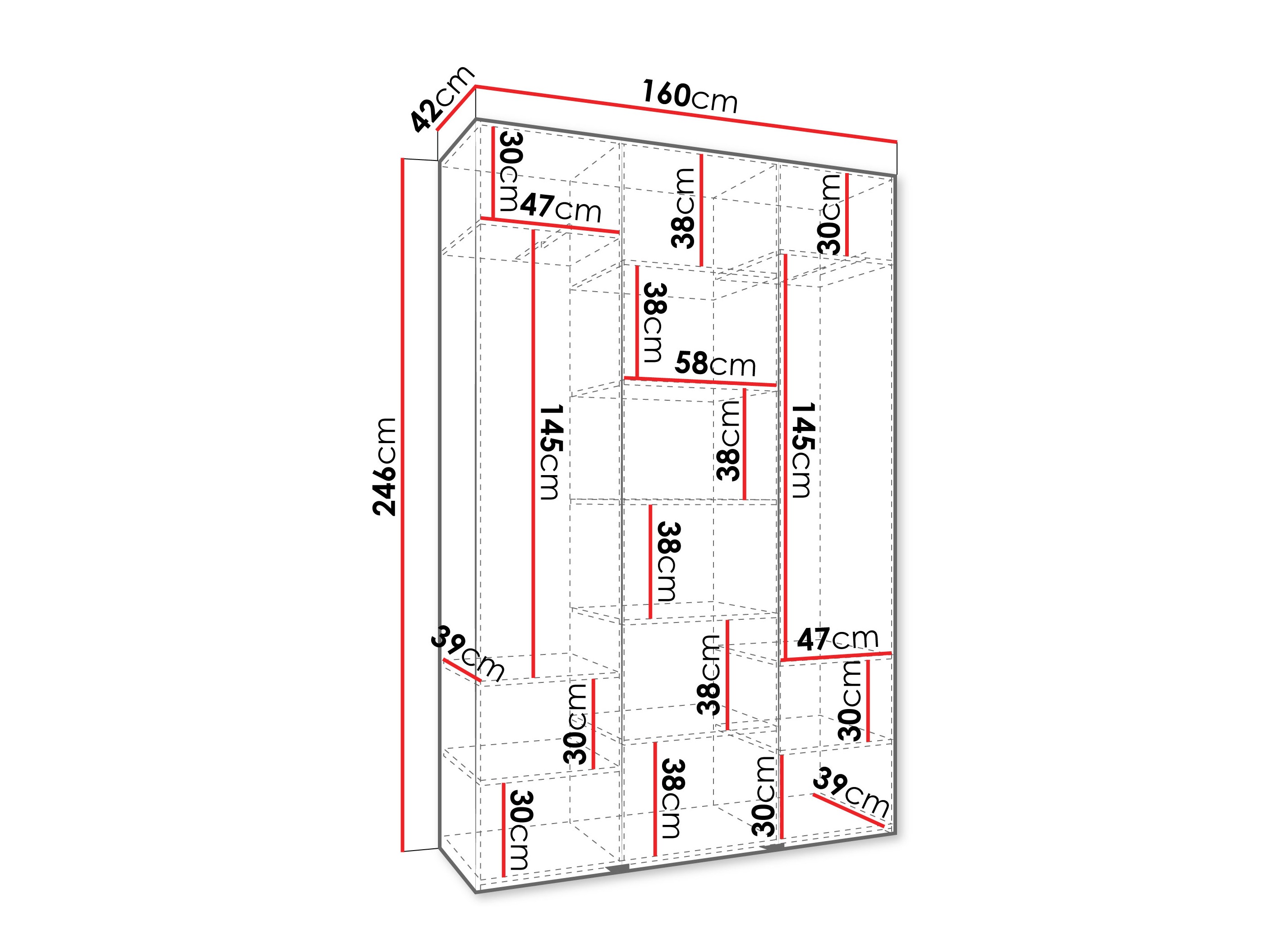 Kledingkast Hartford 563 (Wit)