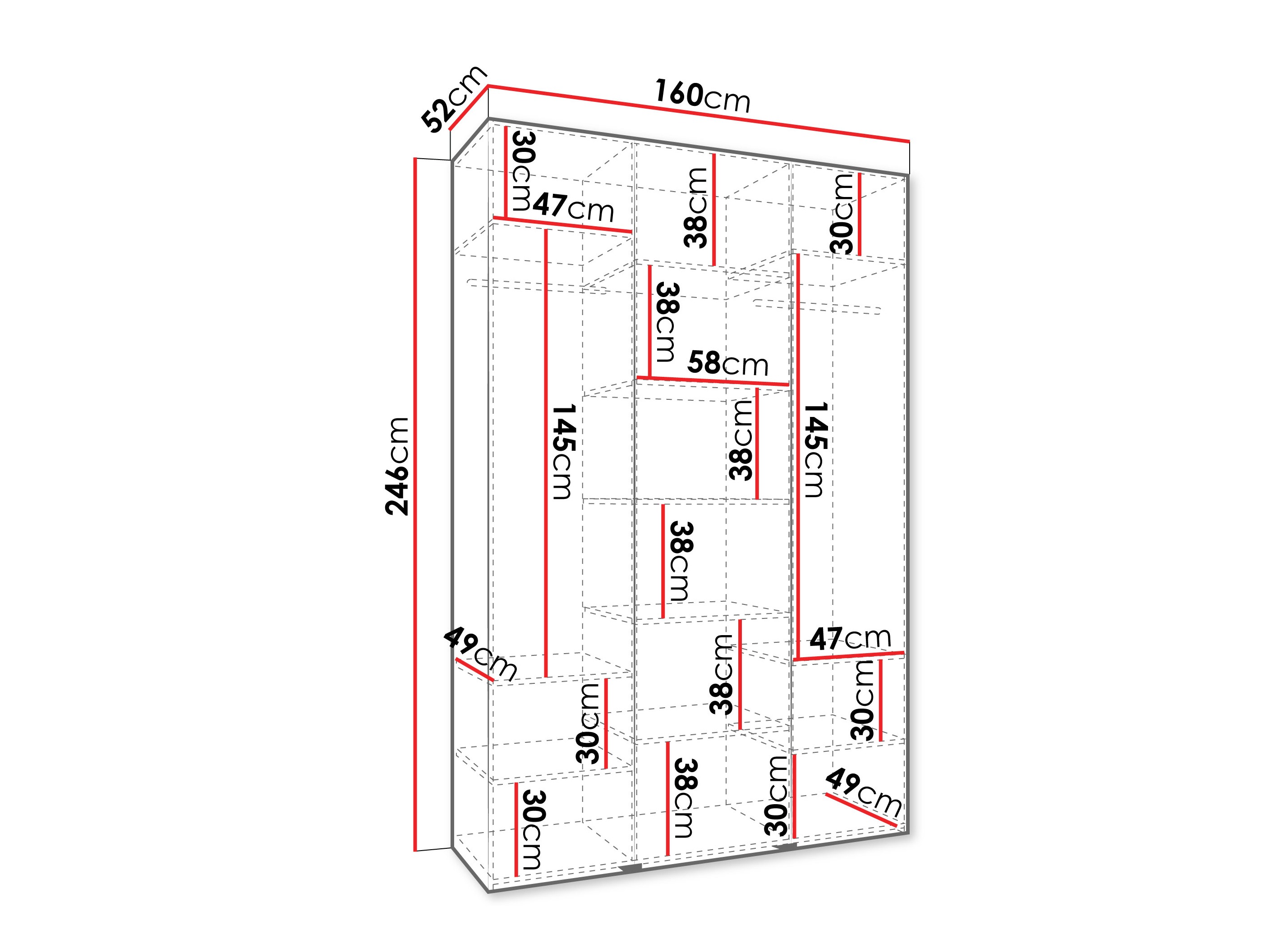 Kledingkast Hartford 563 (Wit)