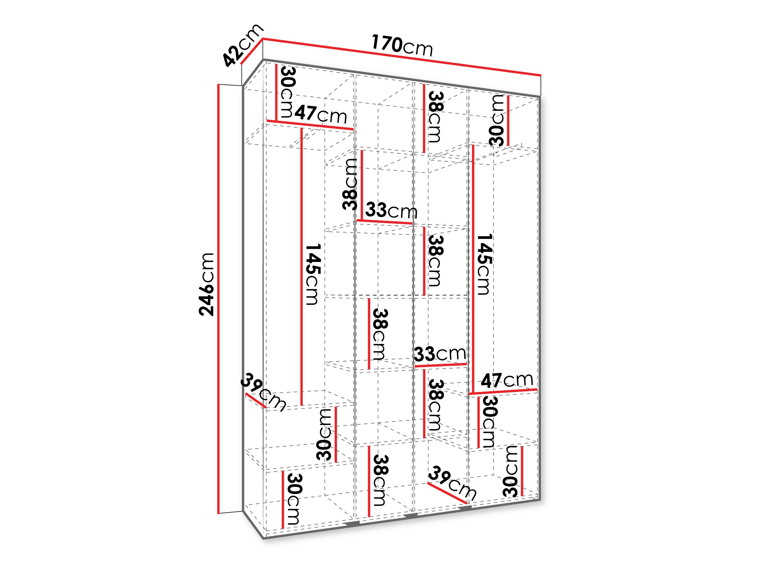 Kledingkast Hartford 564 (Kasjmier)