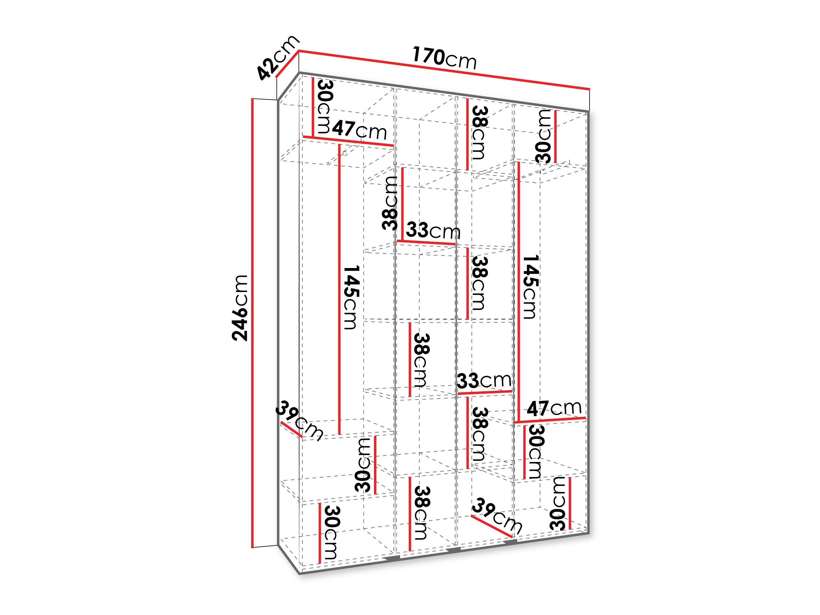 Kledingkast Hartford 564 (Wit)