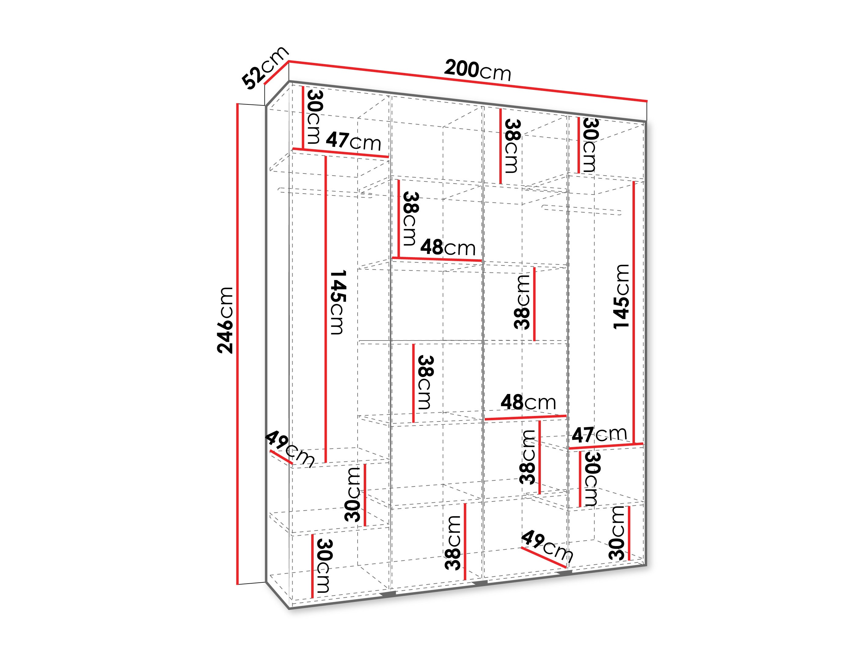 Kledingkast Hartford 564 (Wit)