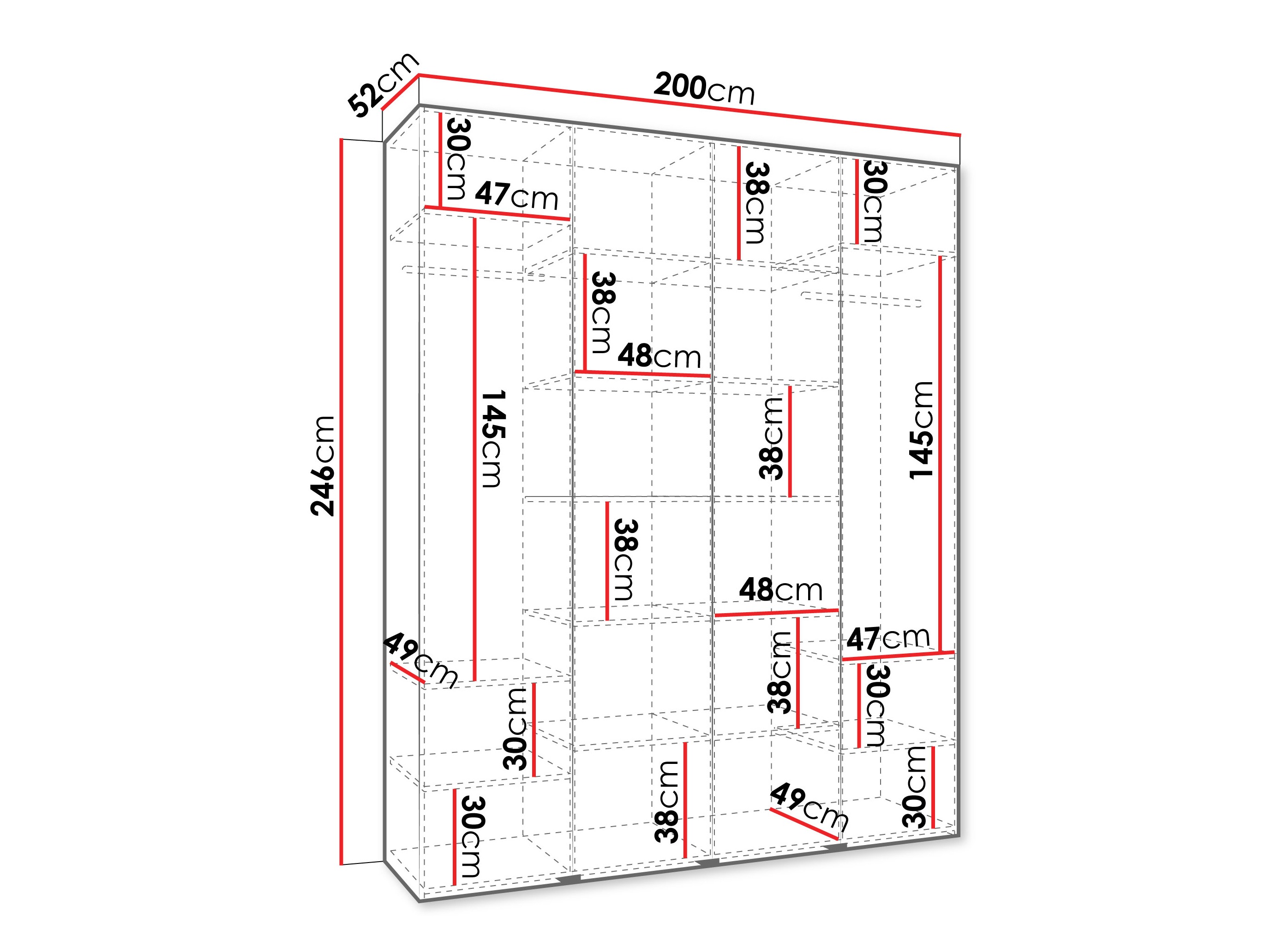 Kledingkast Hartford 564 (Wit)