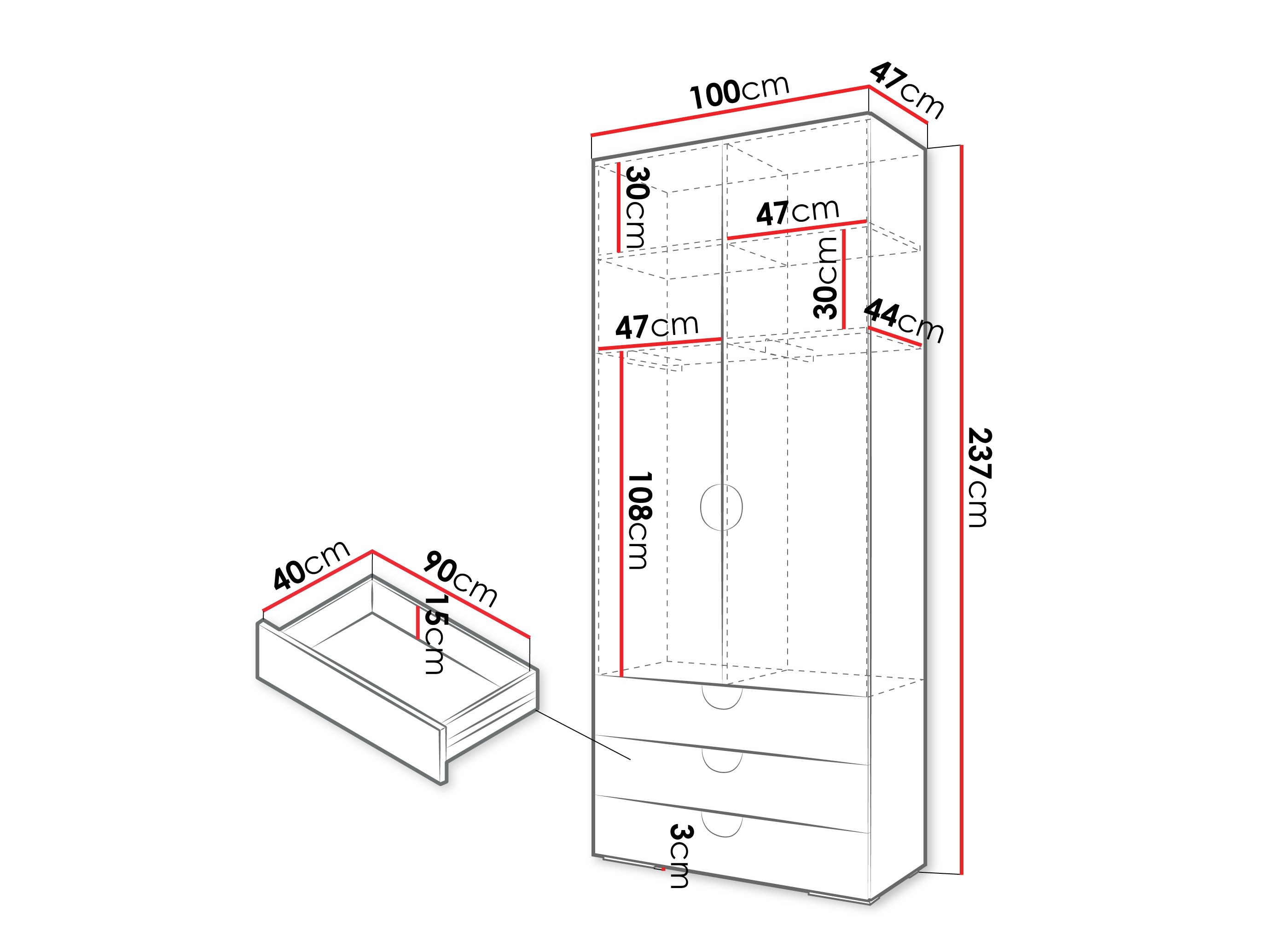Kledingkast Hartford 565 (Kasjmier)