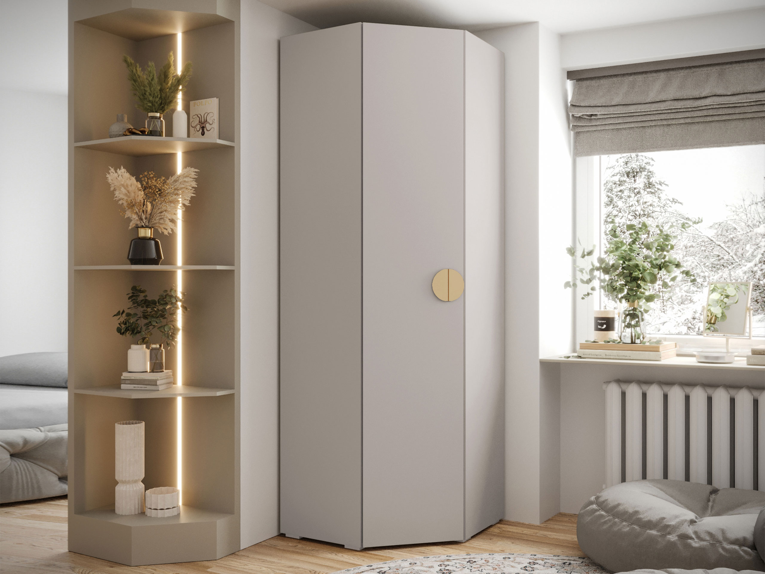 Hoekkledingkast Hartford 568 (Kasjmier)