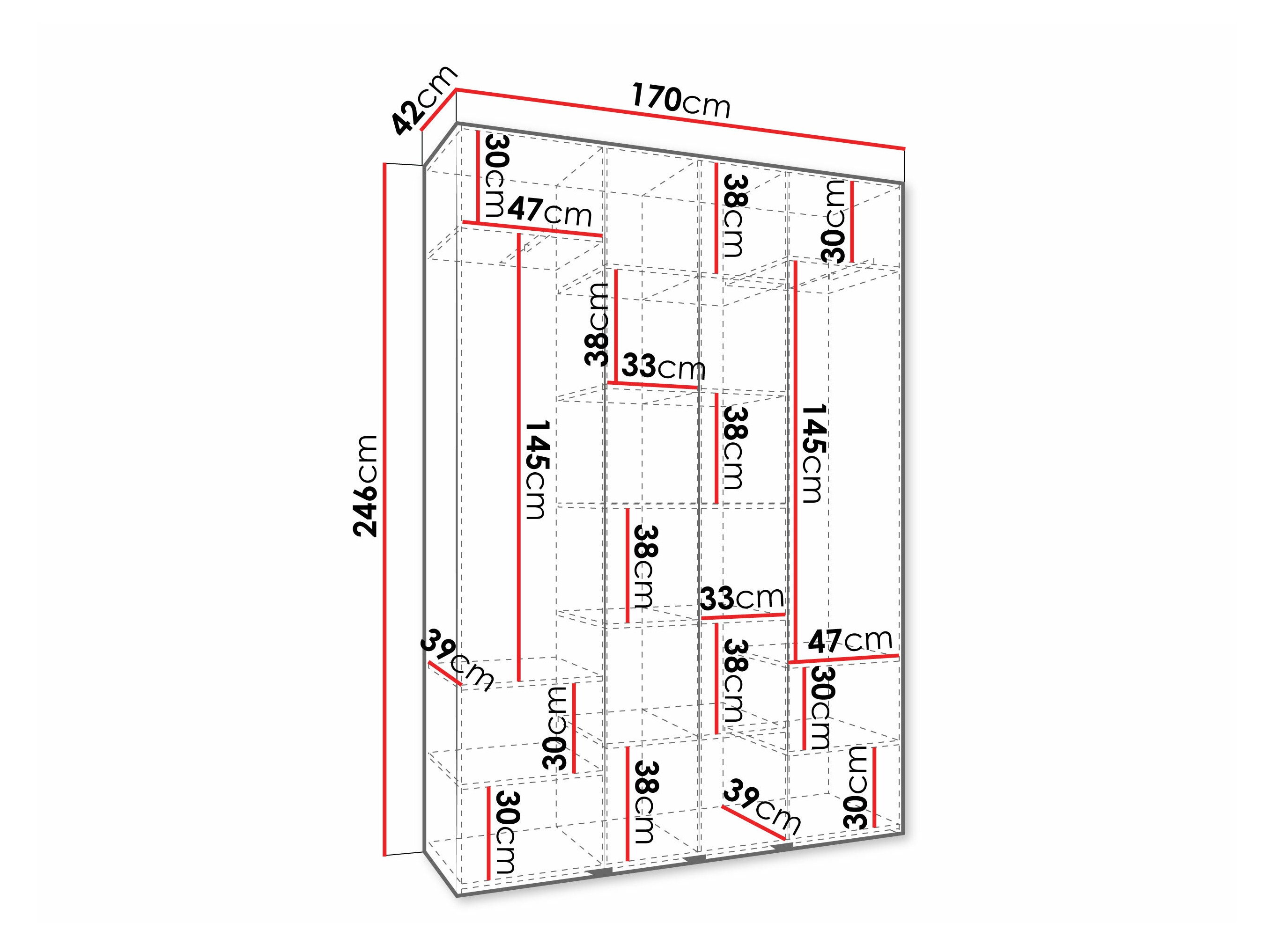 Kledingkast Hartford 570 (Wit)