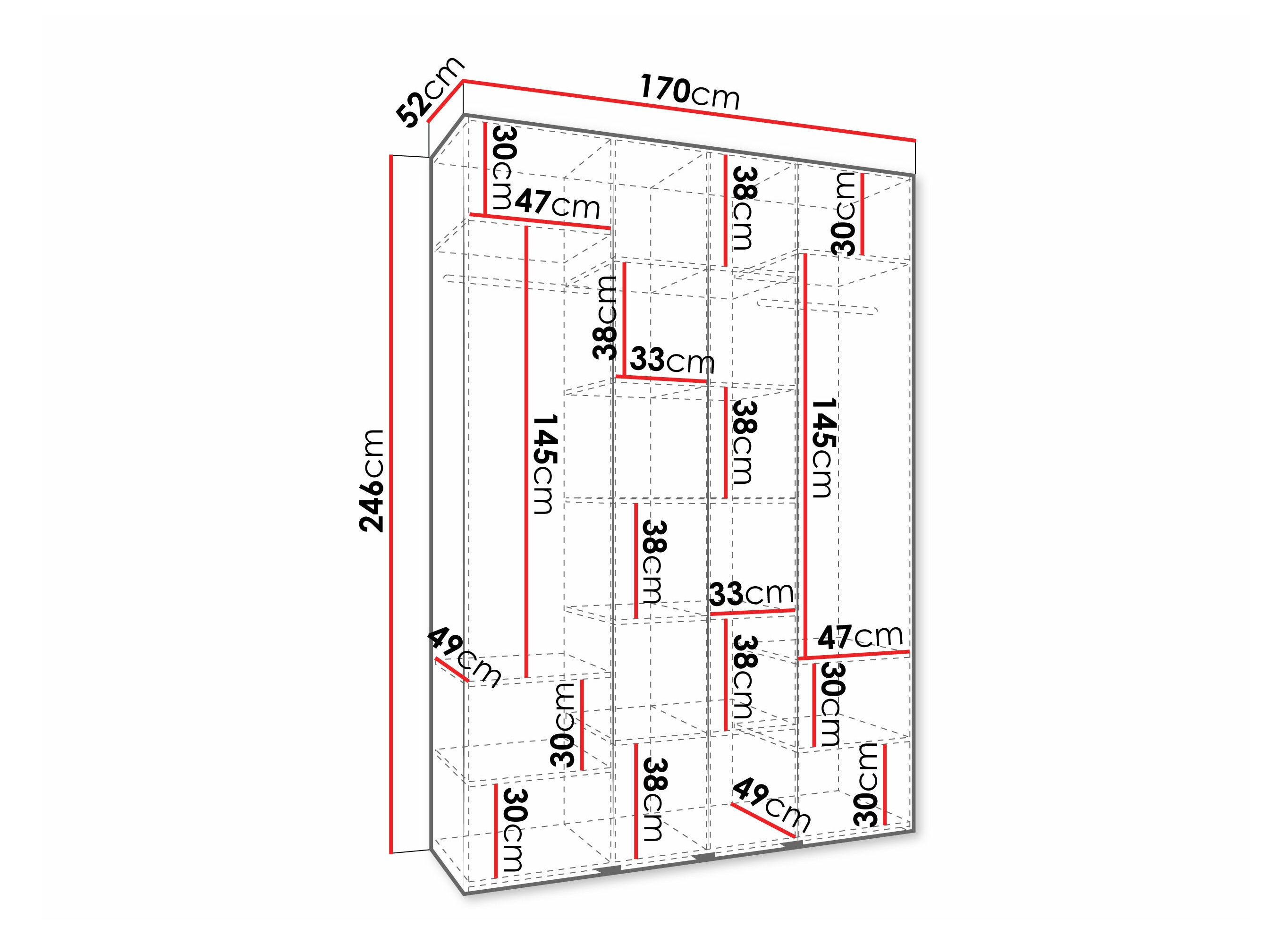 Kledingkast Hartford 570 (Wit)