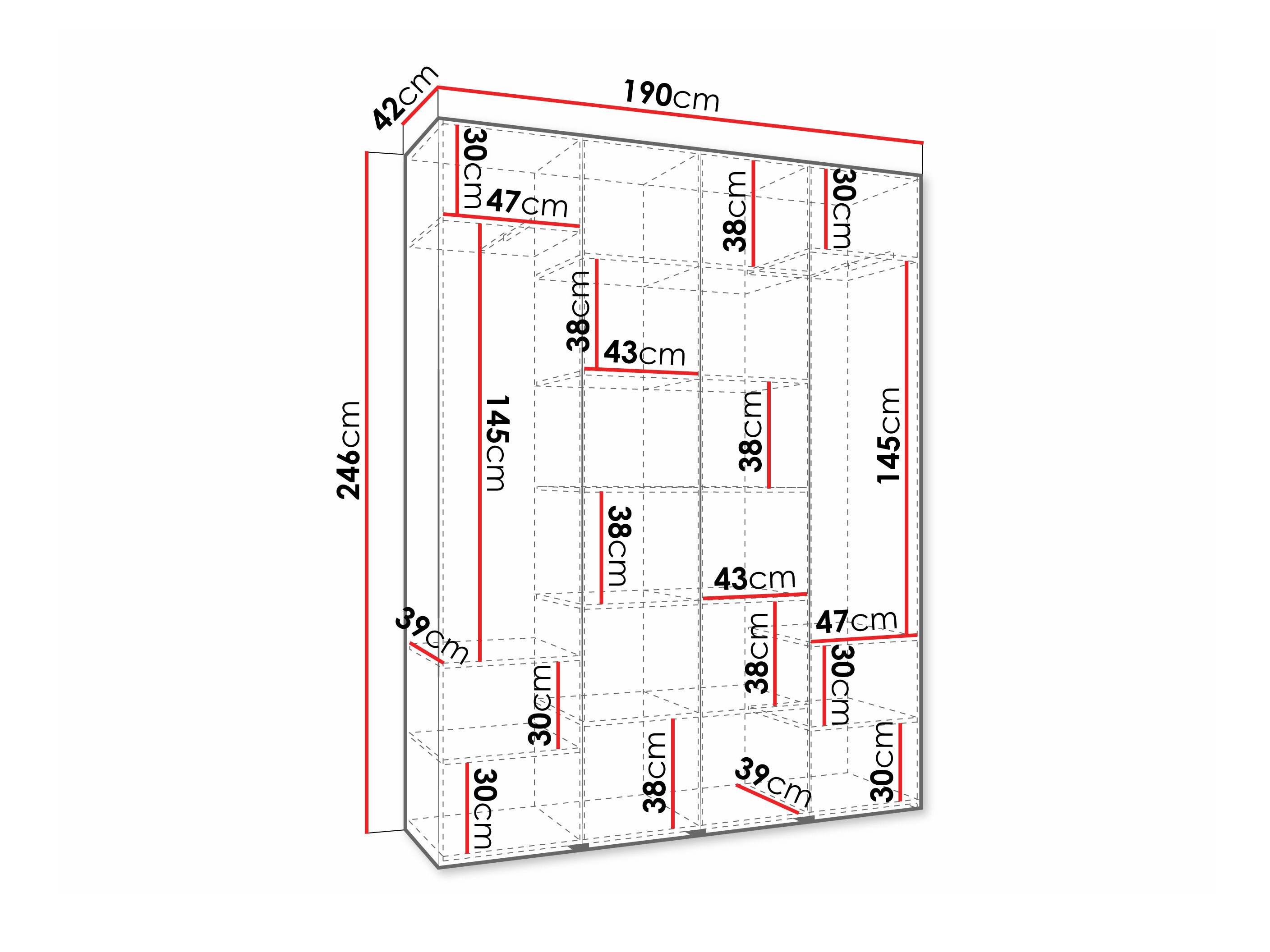 Kledingkast Hartford 570 (Wit)