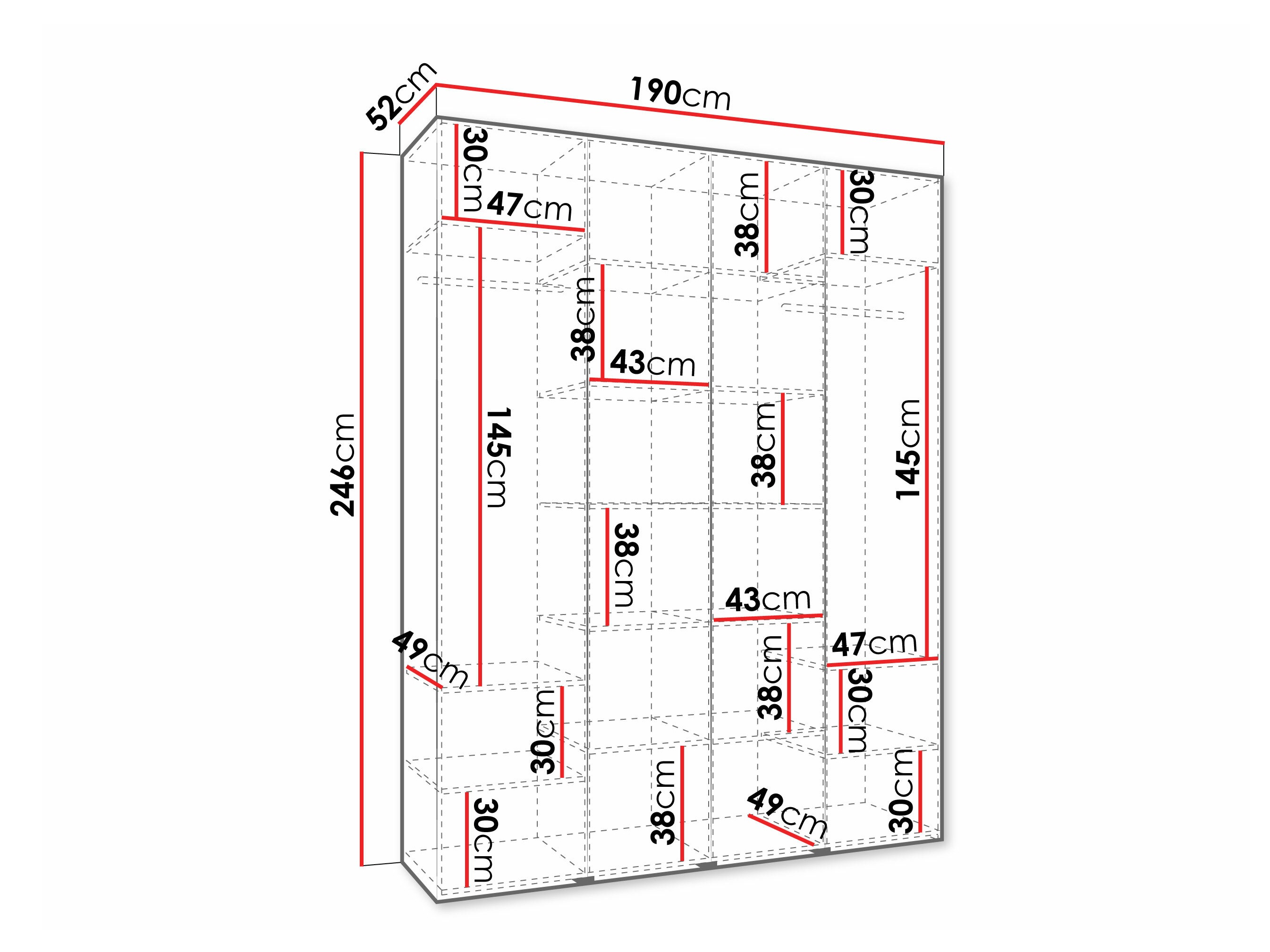 Kledingkast Hartford 570 (Wit)