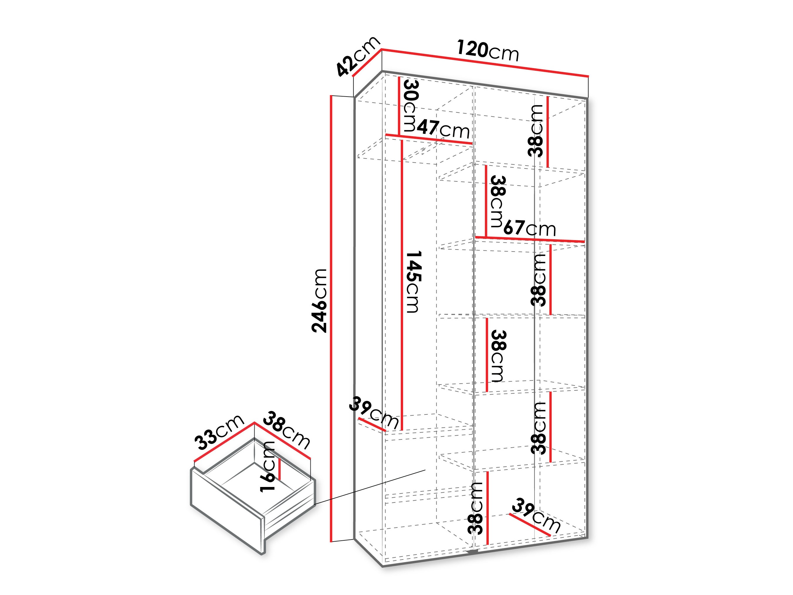 Kledingkast Hartford 571 (Kasjmier)