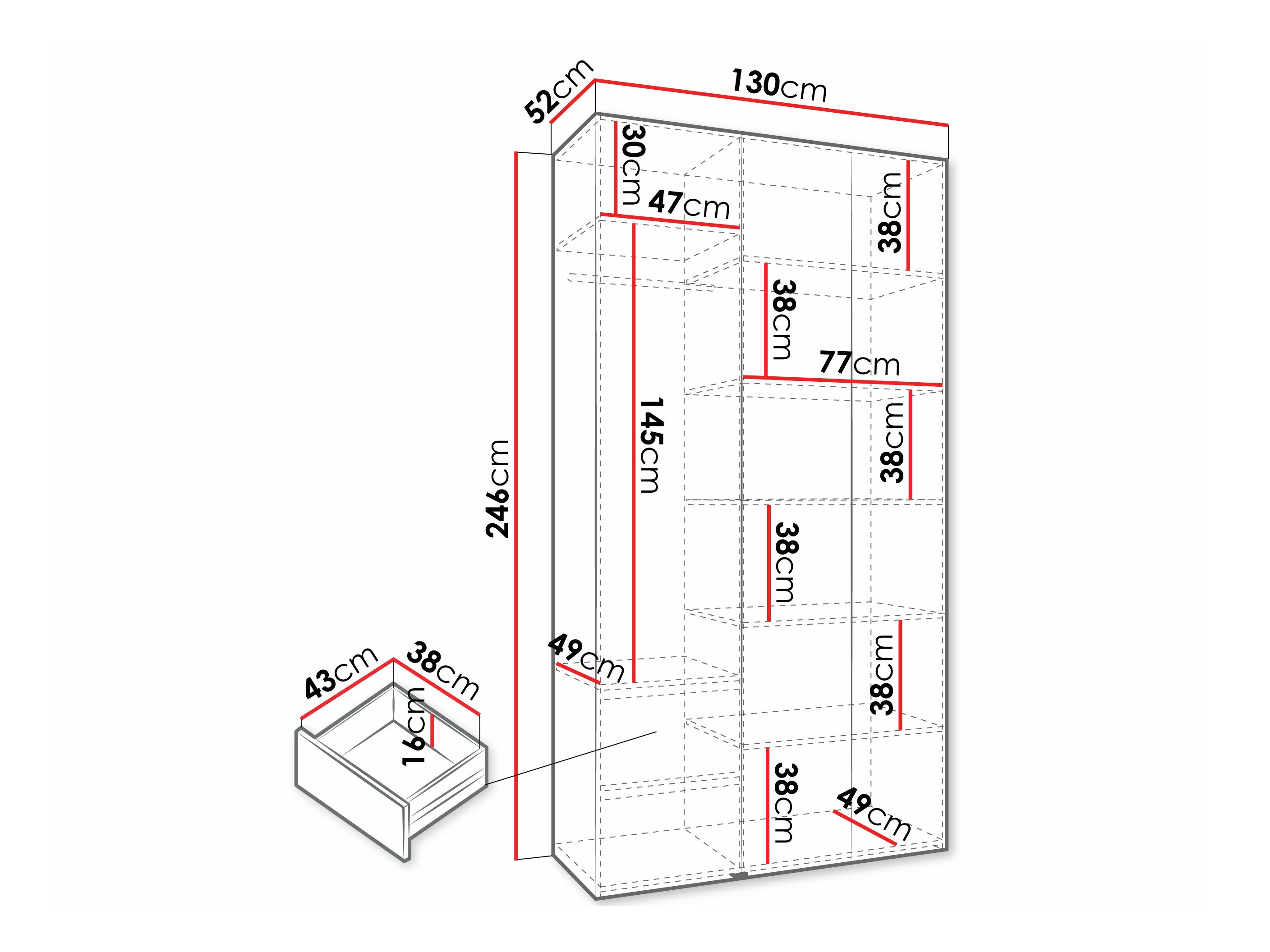 Kledingkast Hartford 571 (Kasjmier)
