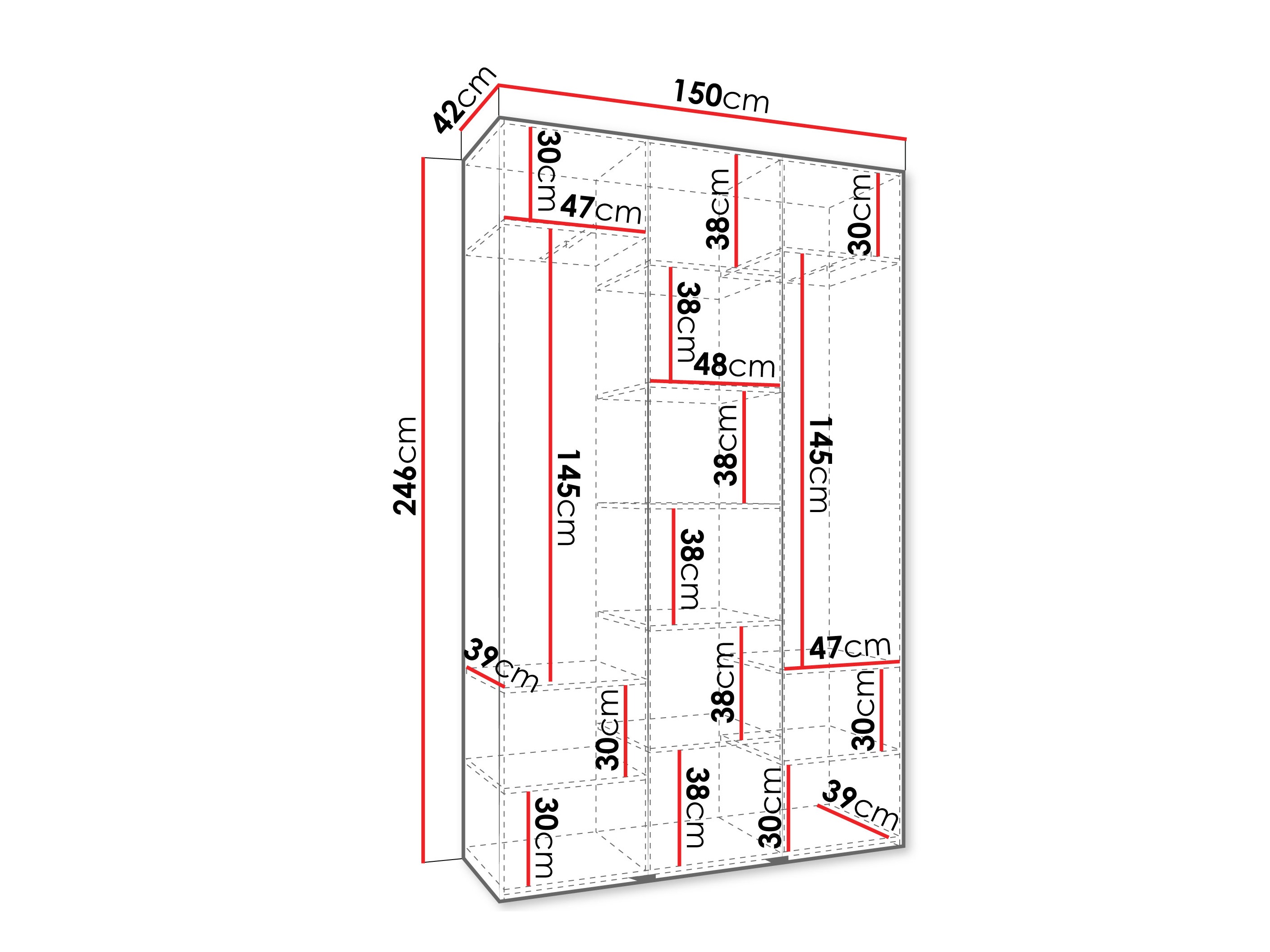 Kledingkast Hartford 571 (Kasjmier)