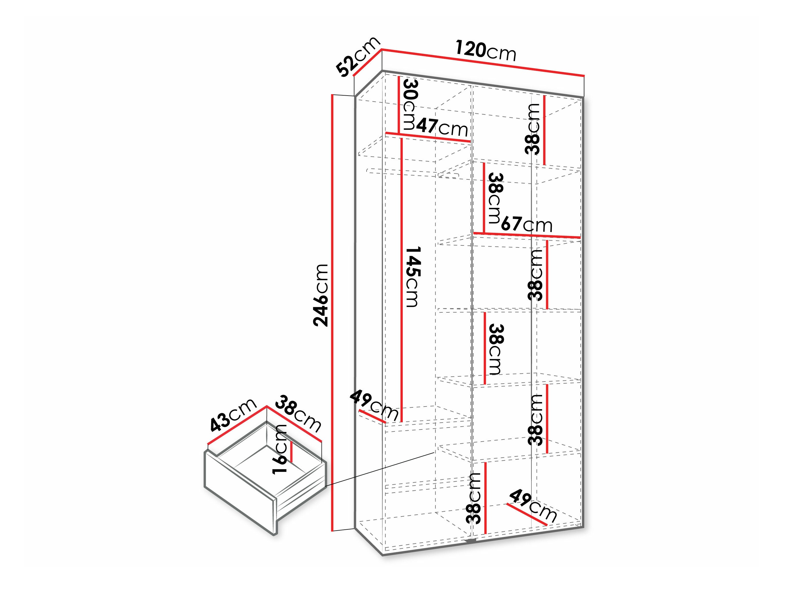 Kledingkast Hartford 571 (Wit)