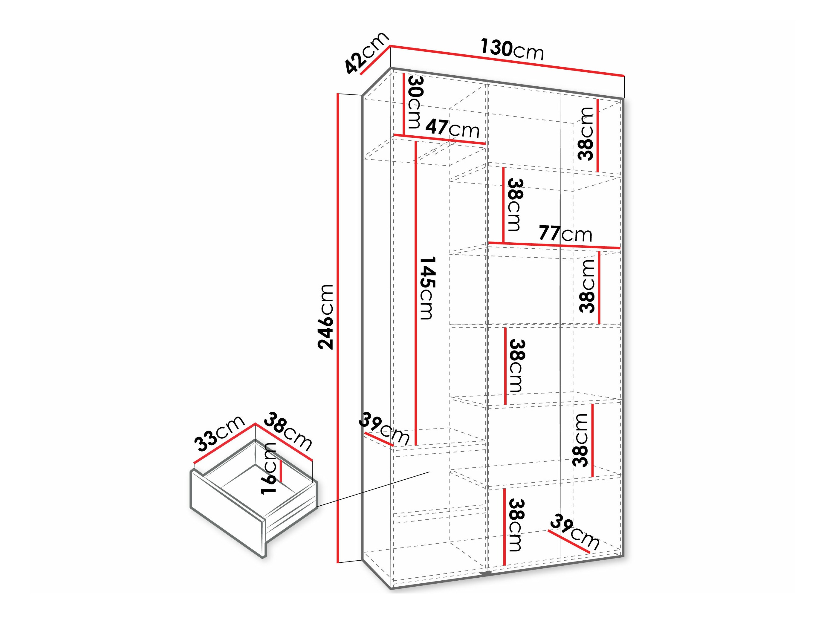 Kledingkast Hartford 571 (Wit)