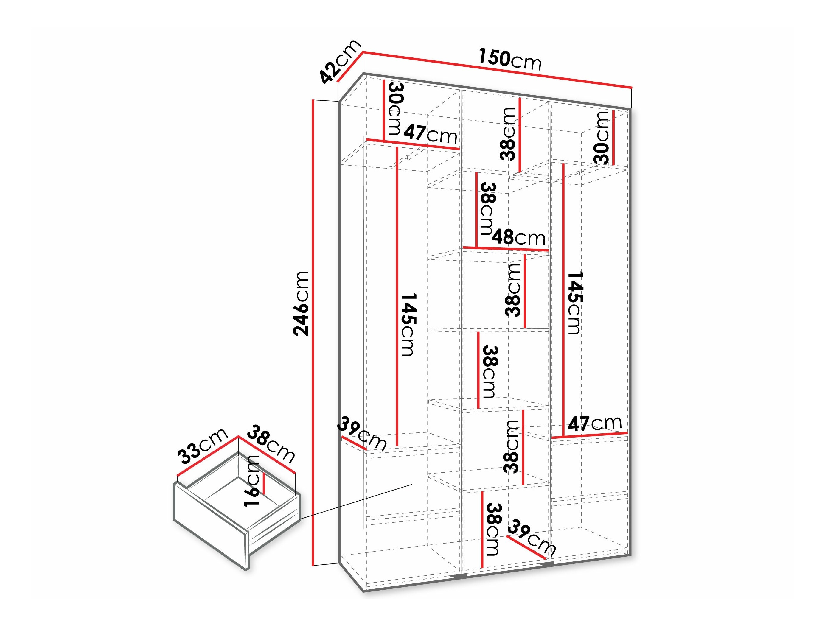 Kledingkast Hartford 571 (Wit)