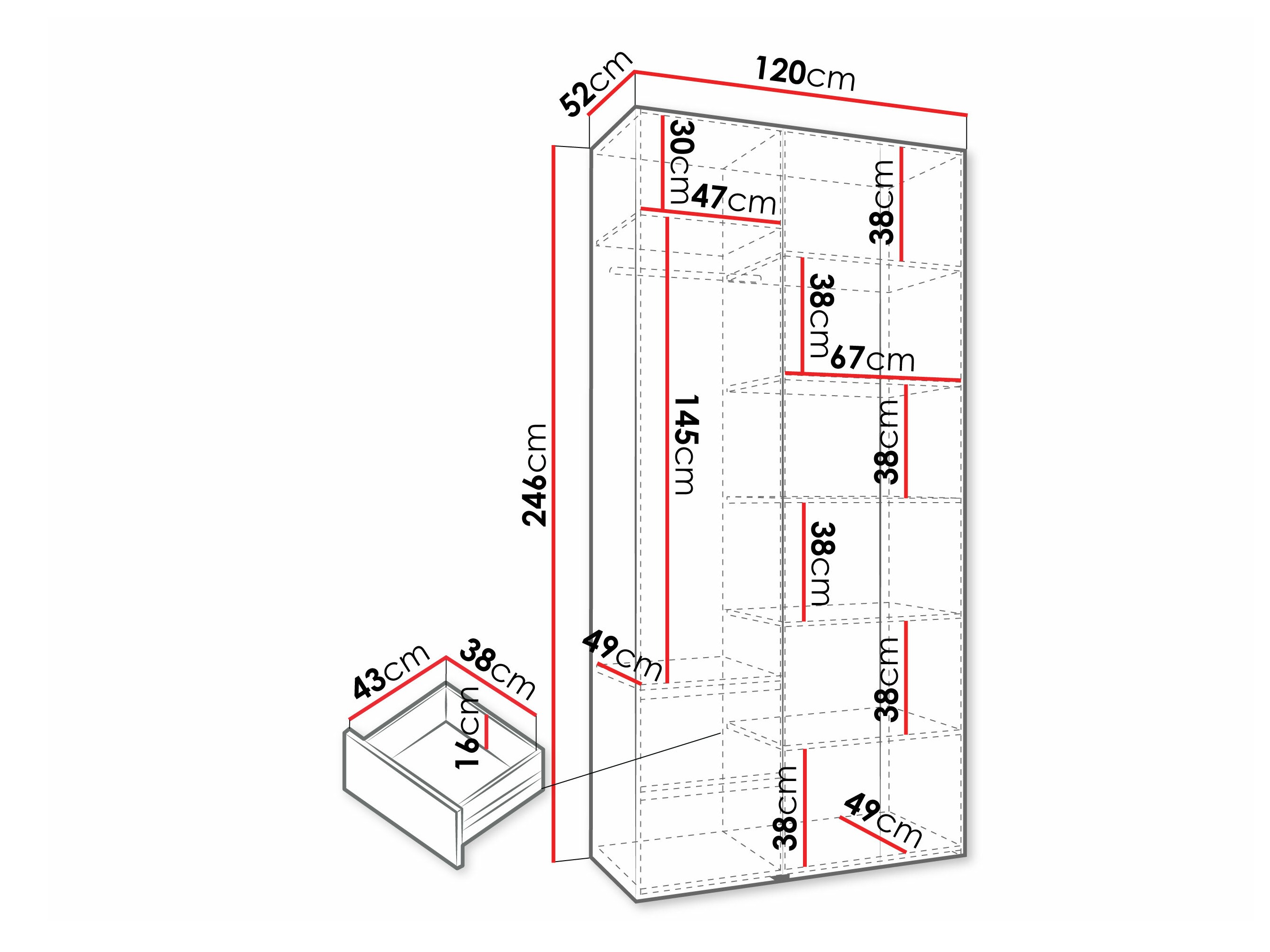 Kledingkast Hartford 571 (Wit)