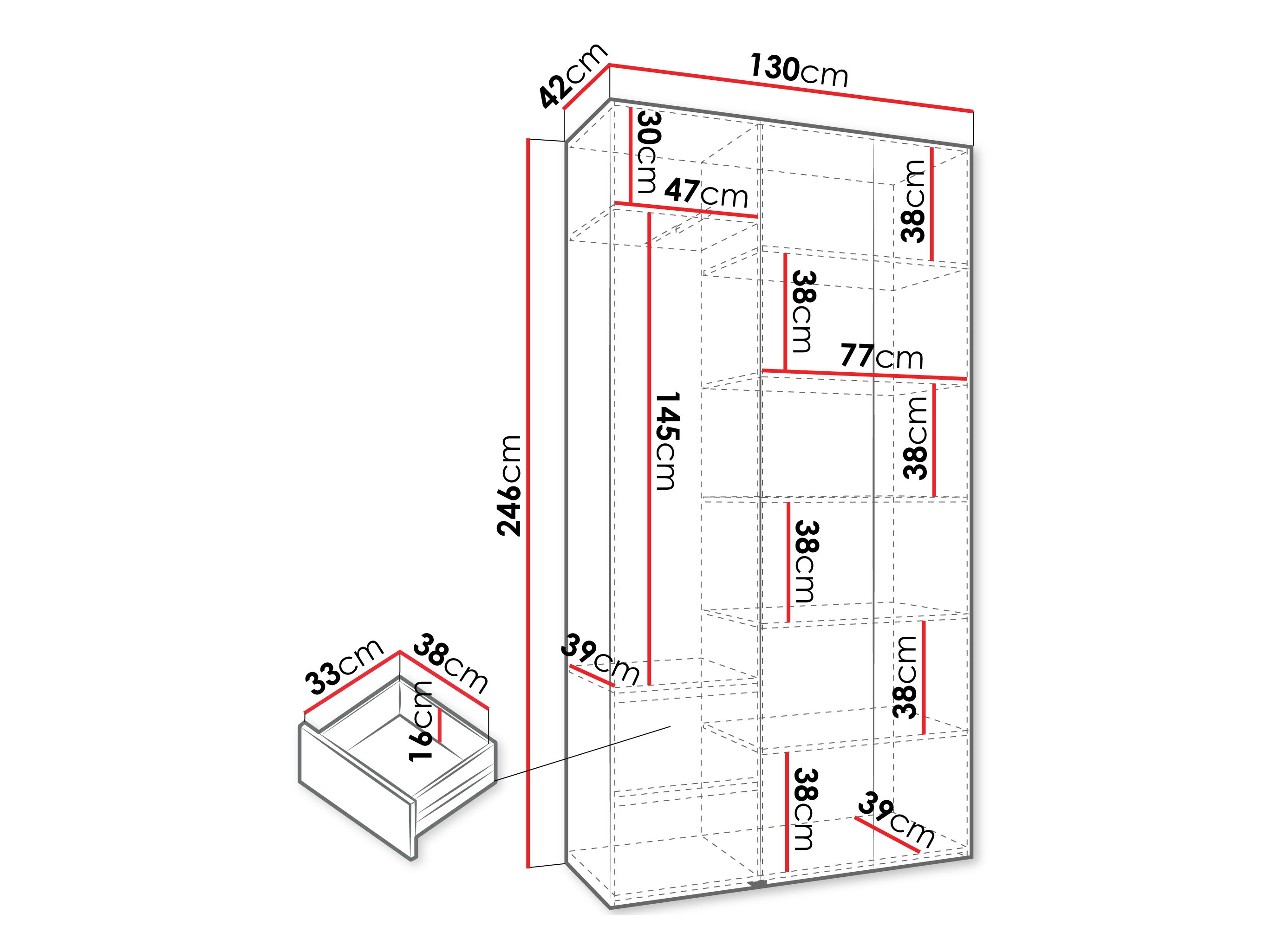Kledingkast Hartford 571 (Wit)
