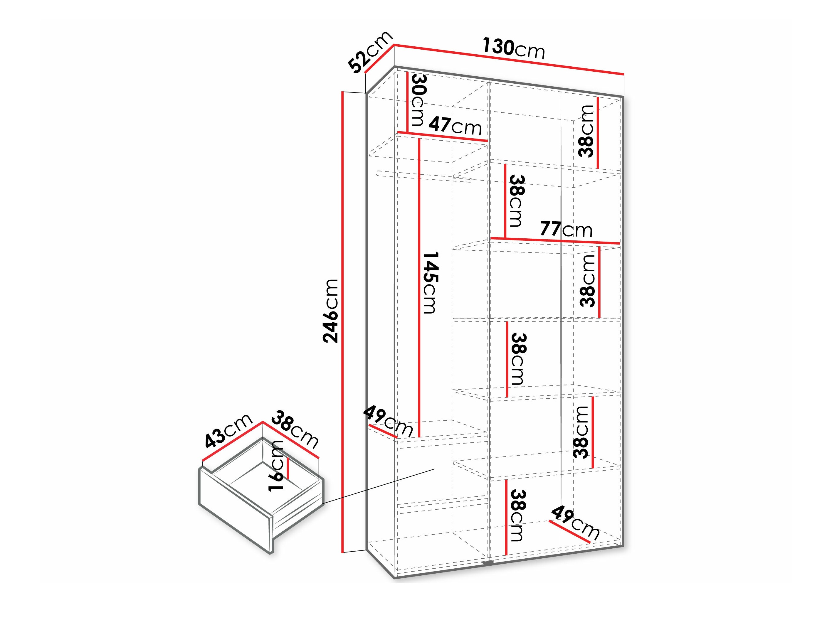 Kledingkast Hartford 571 (Wit)