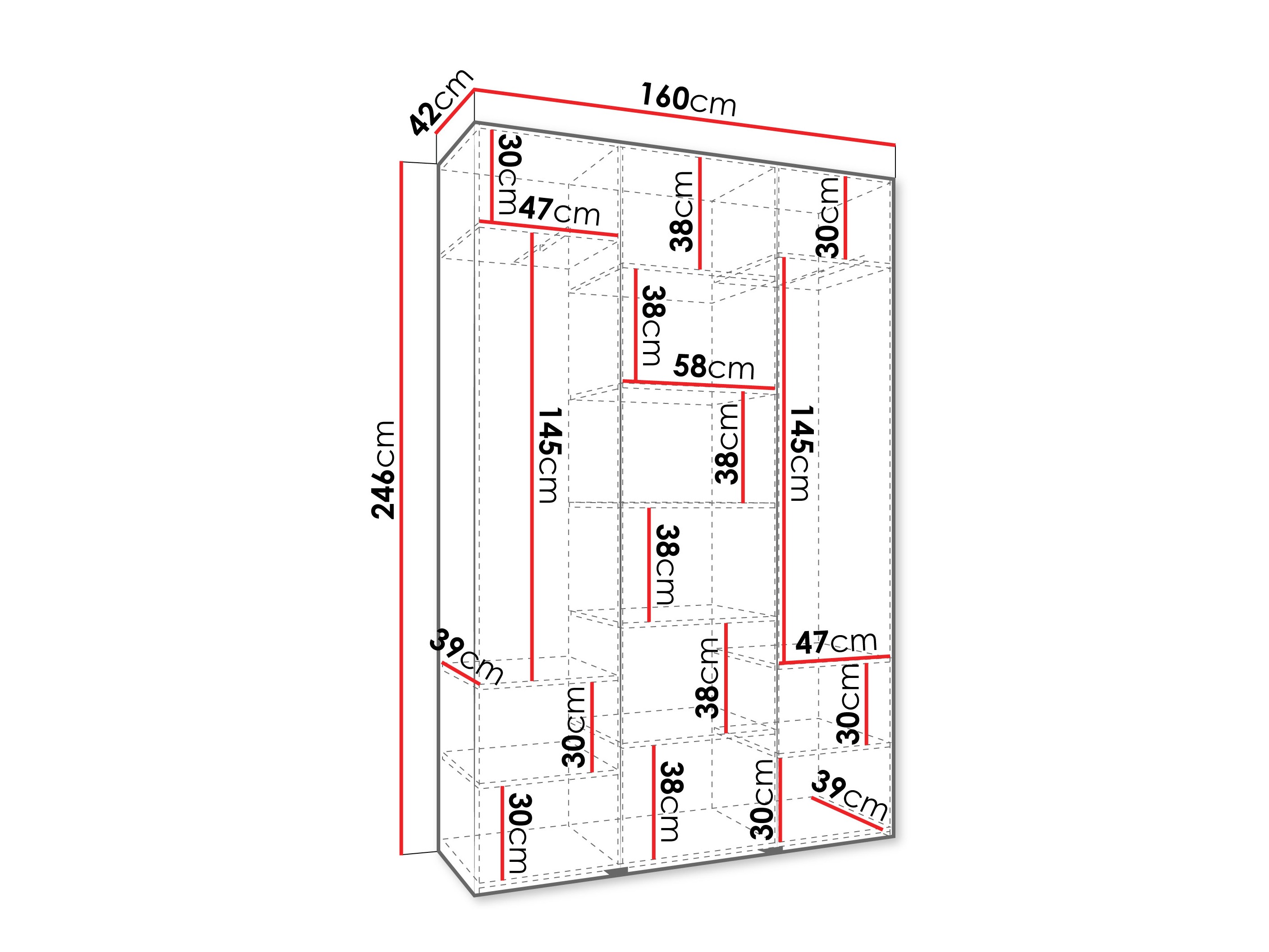 Kledingkast Hartford 571 (Wit)