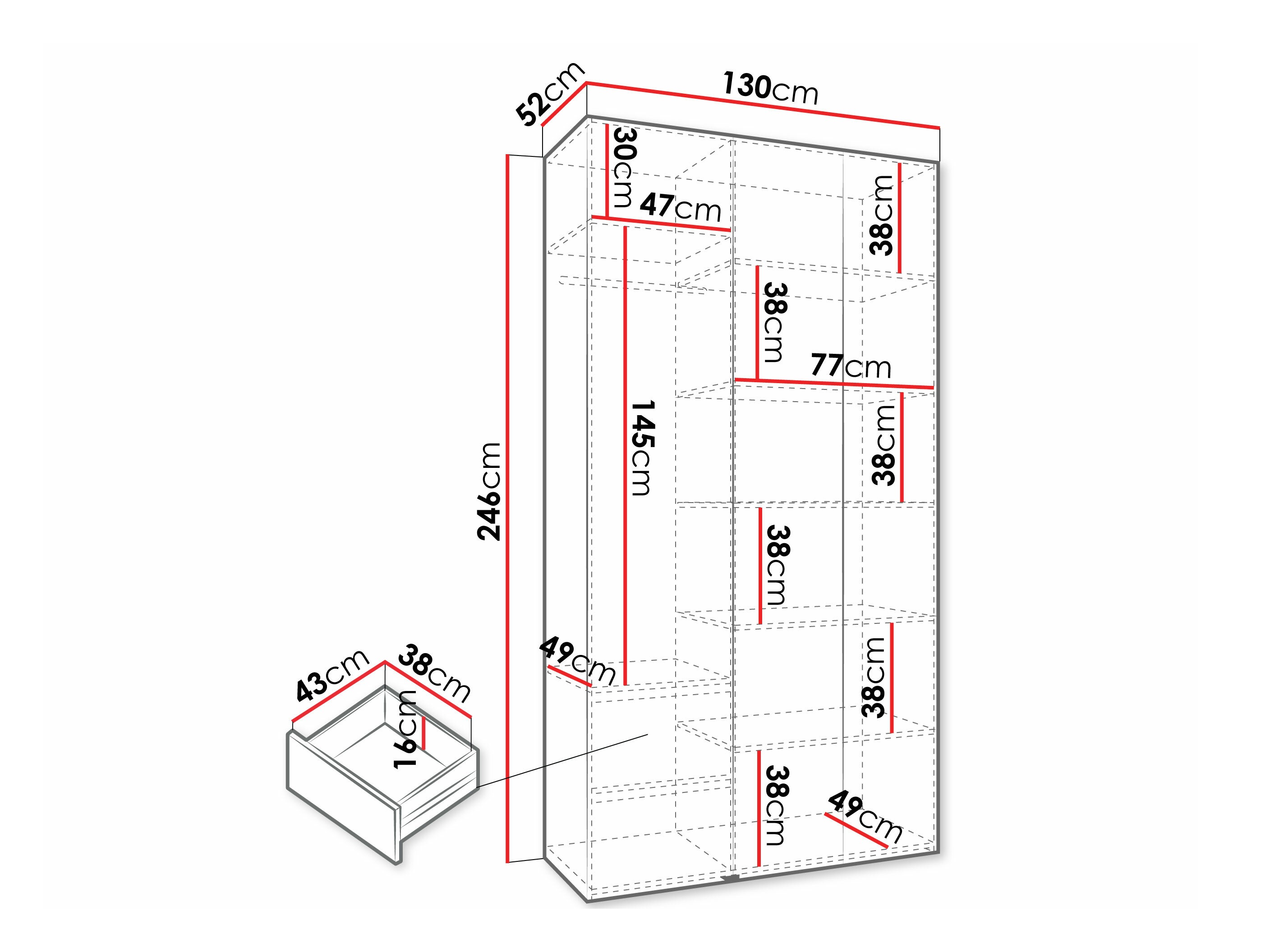 Kledingkast Hartford 571 (Kasjmier)