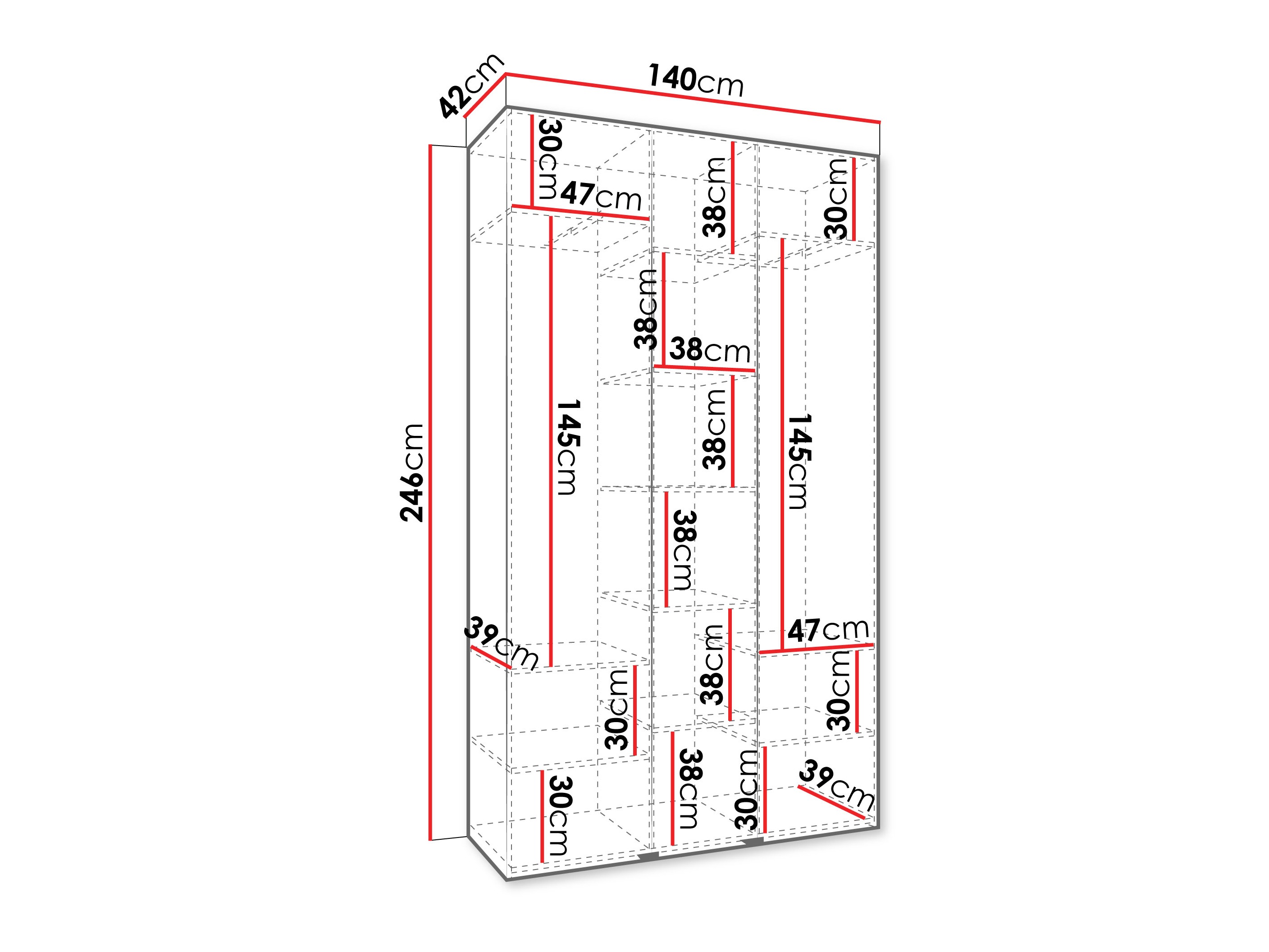 Kledingkast Hartford 571 (Kasjmier)