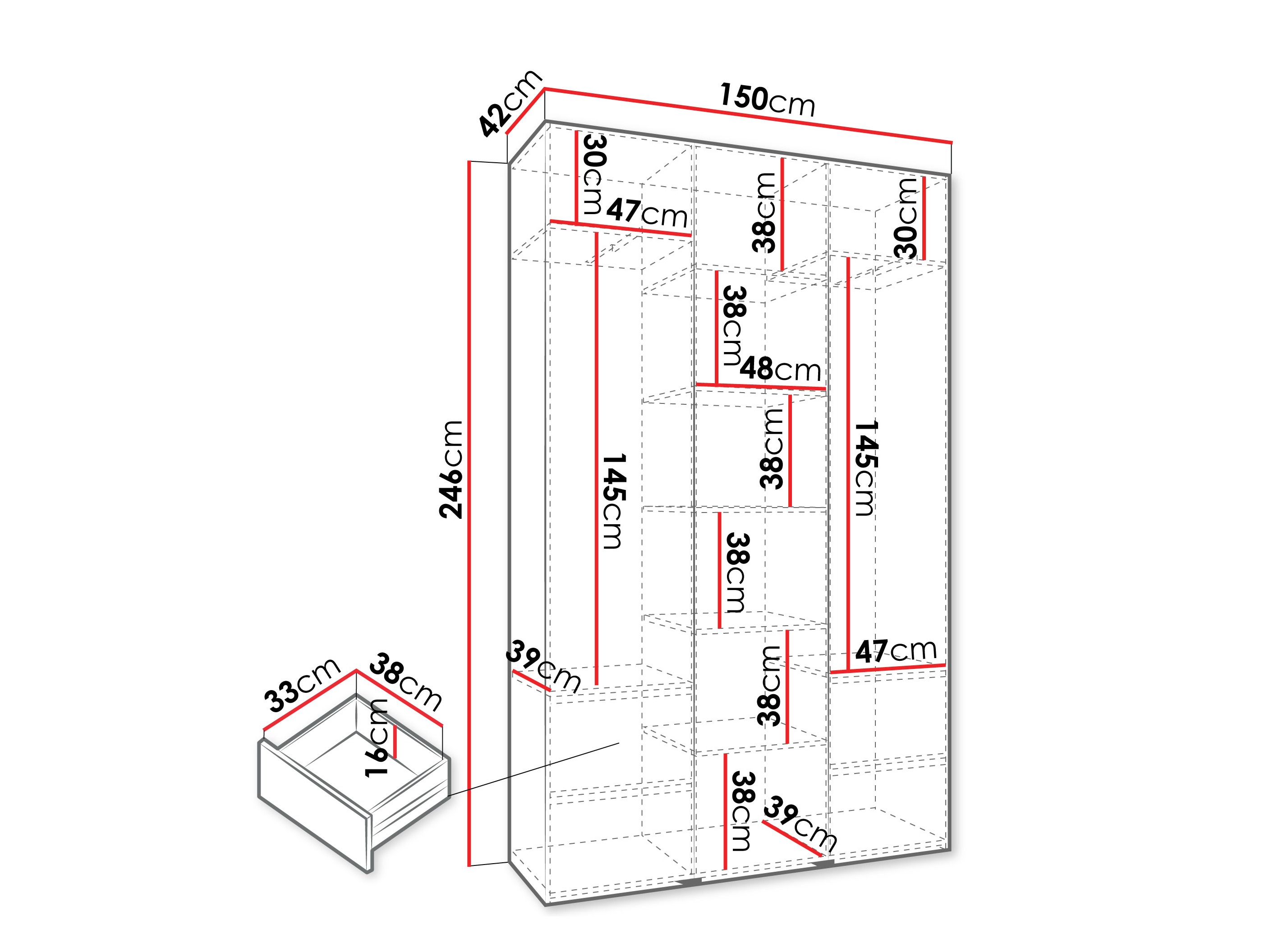 Kledingkast Hartford 571 (Kasjmier)
