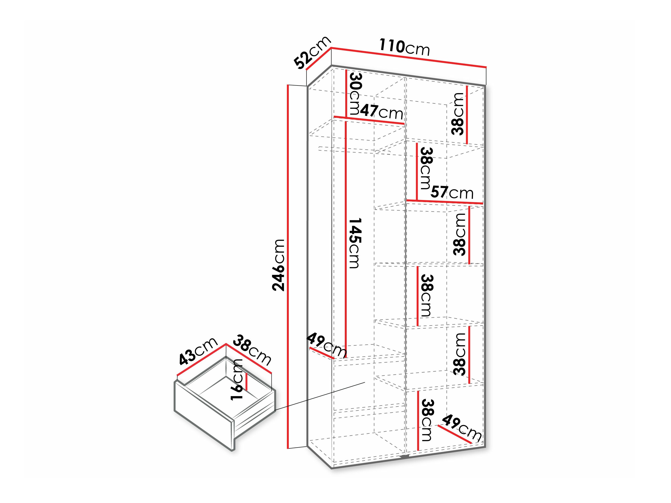 Kledingkast Hartford 572 (Kasjmier)