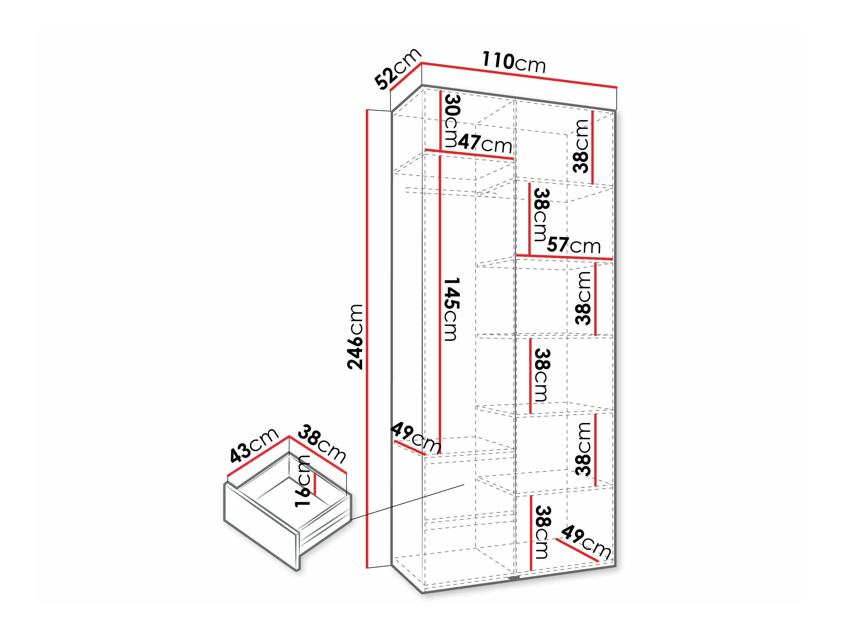 Kledingkast Hartford 572 (Wit)