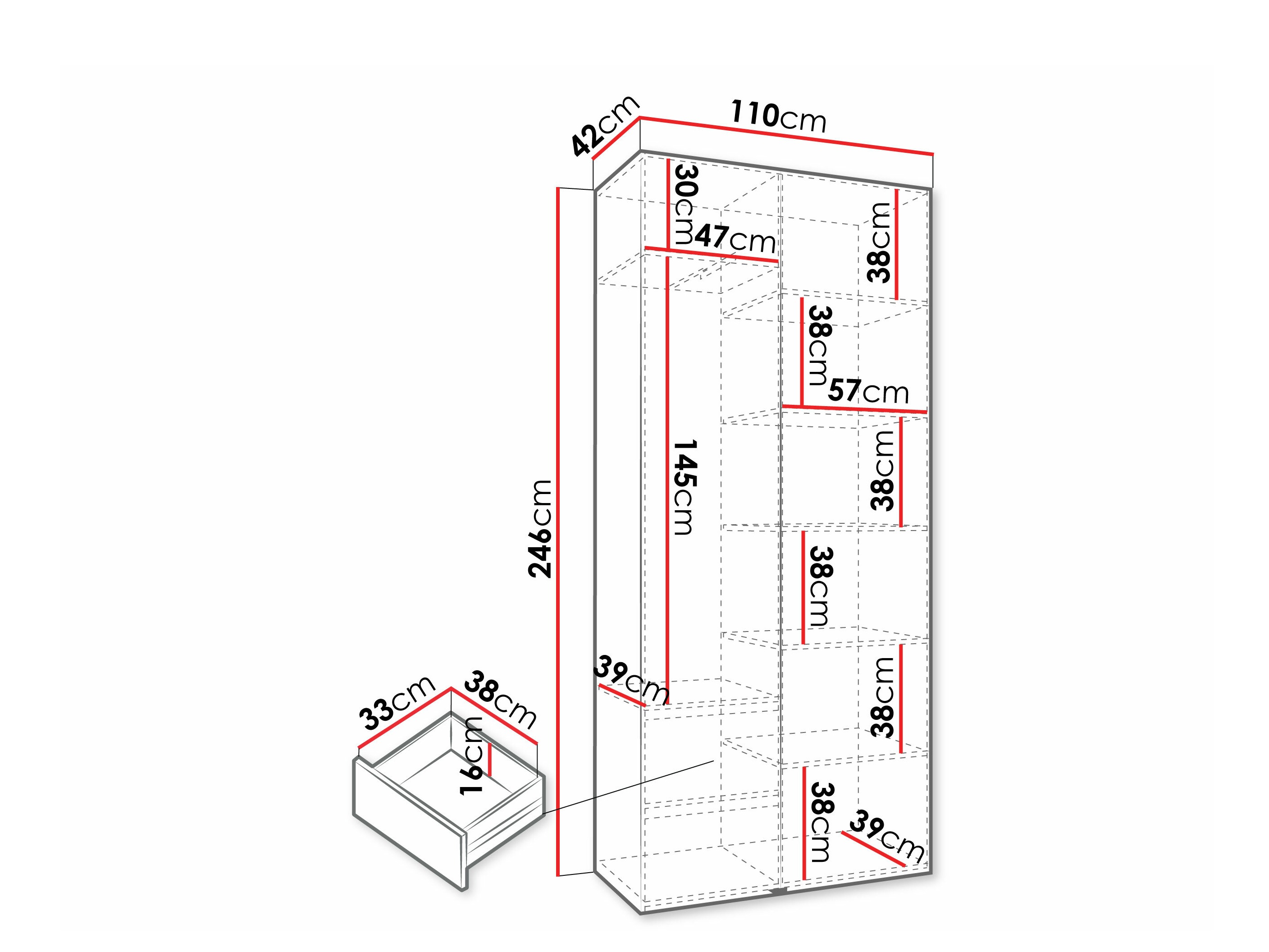 Kledingkast Hartford 572 (Wit)