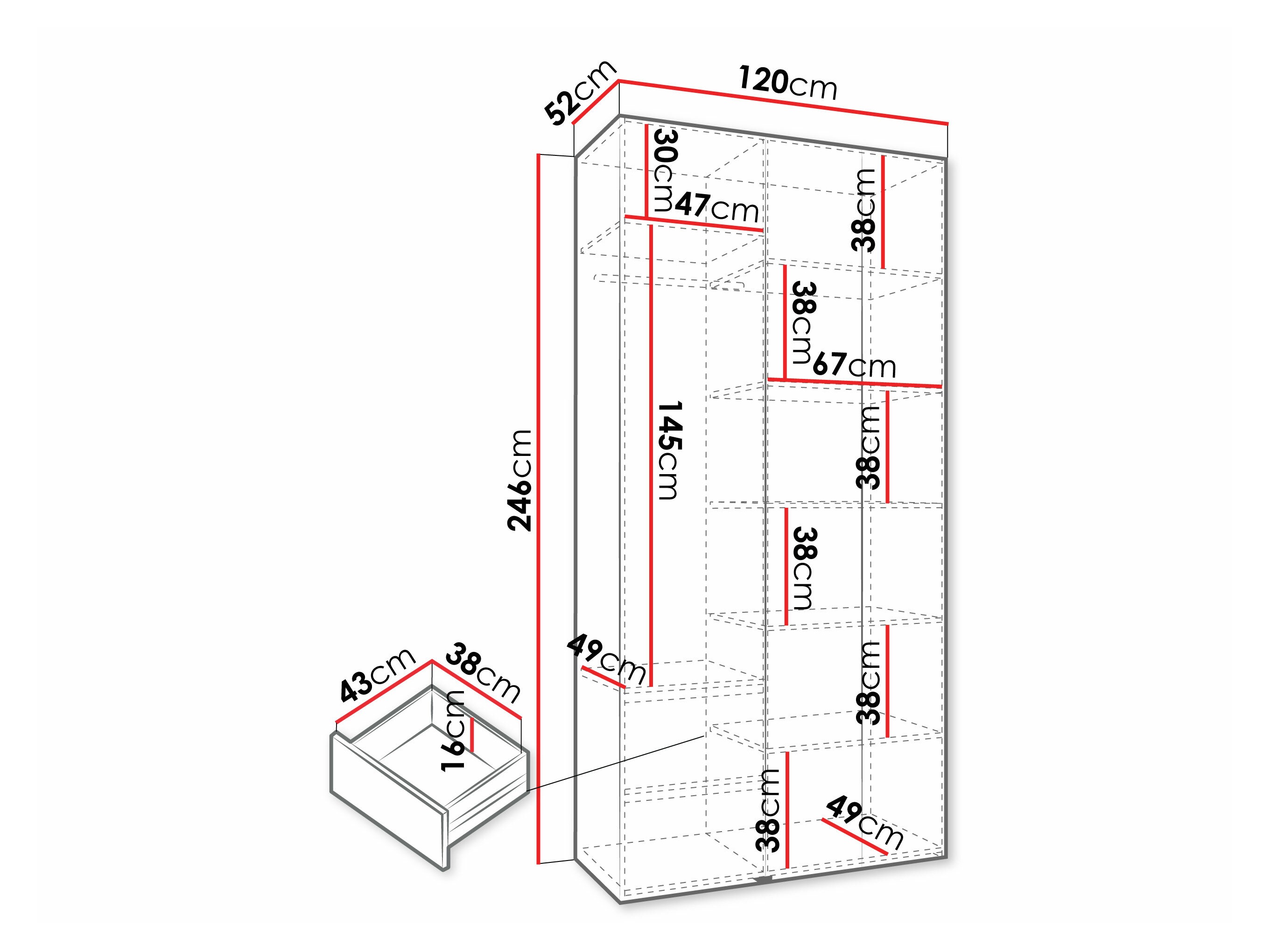 Kledingkast Hartford 573 (Kasjmier)