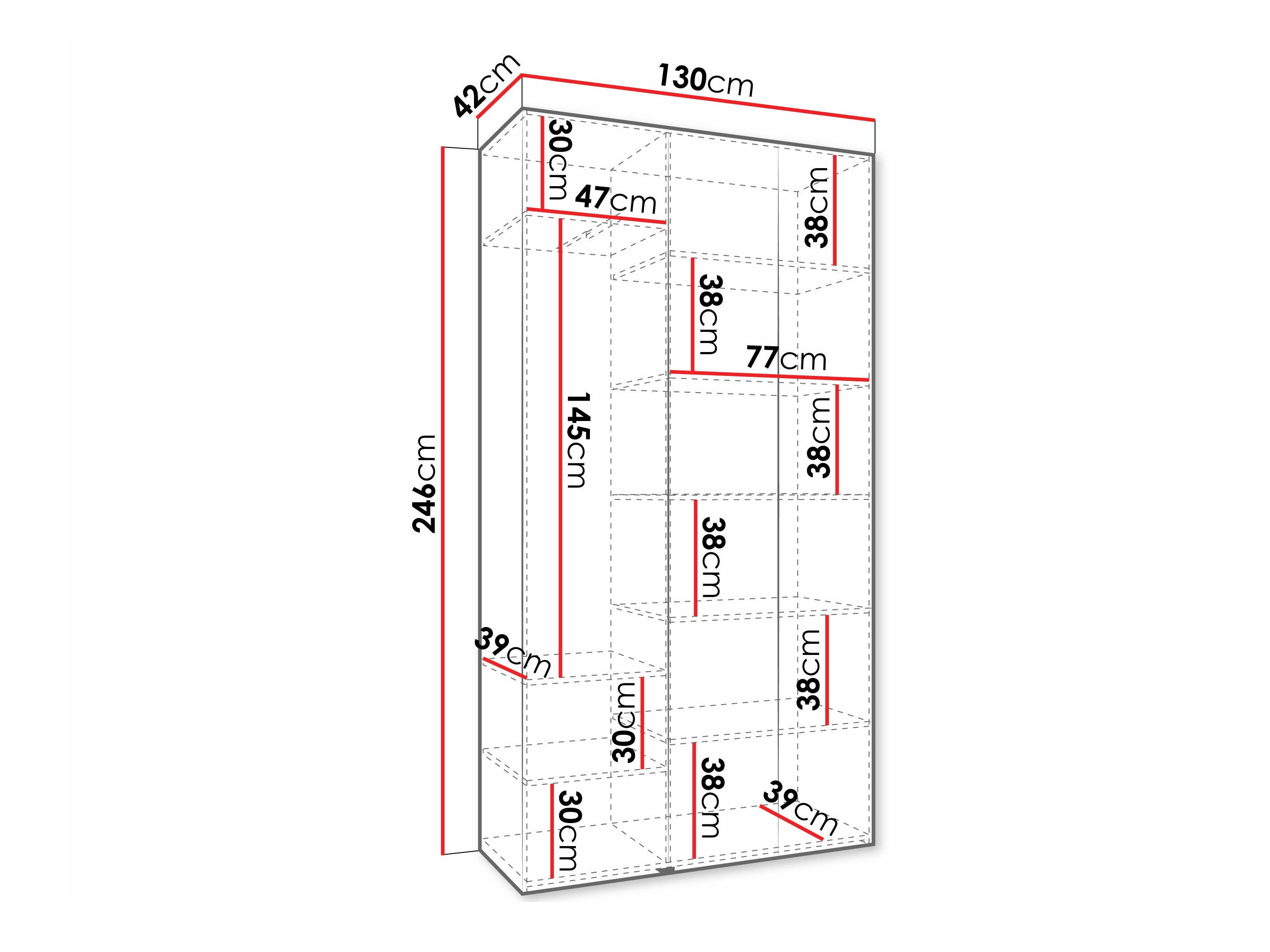 Kledingkast Hartford 573 (Kasjmier)