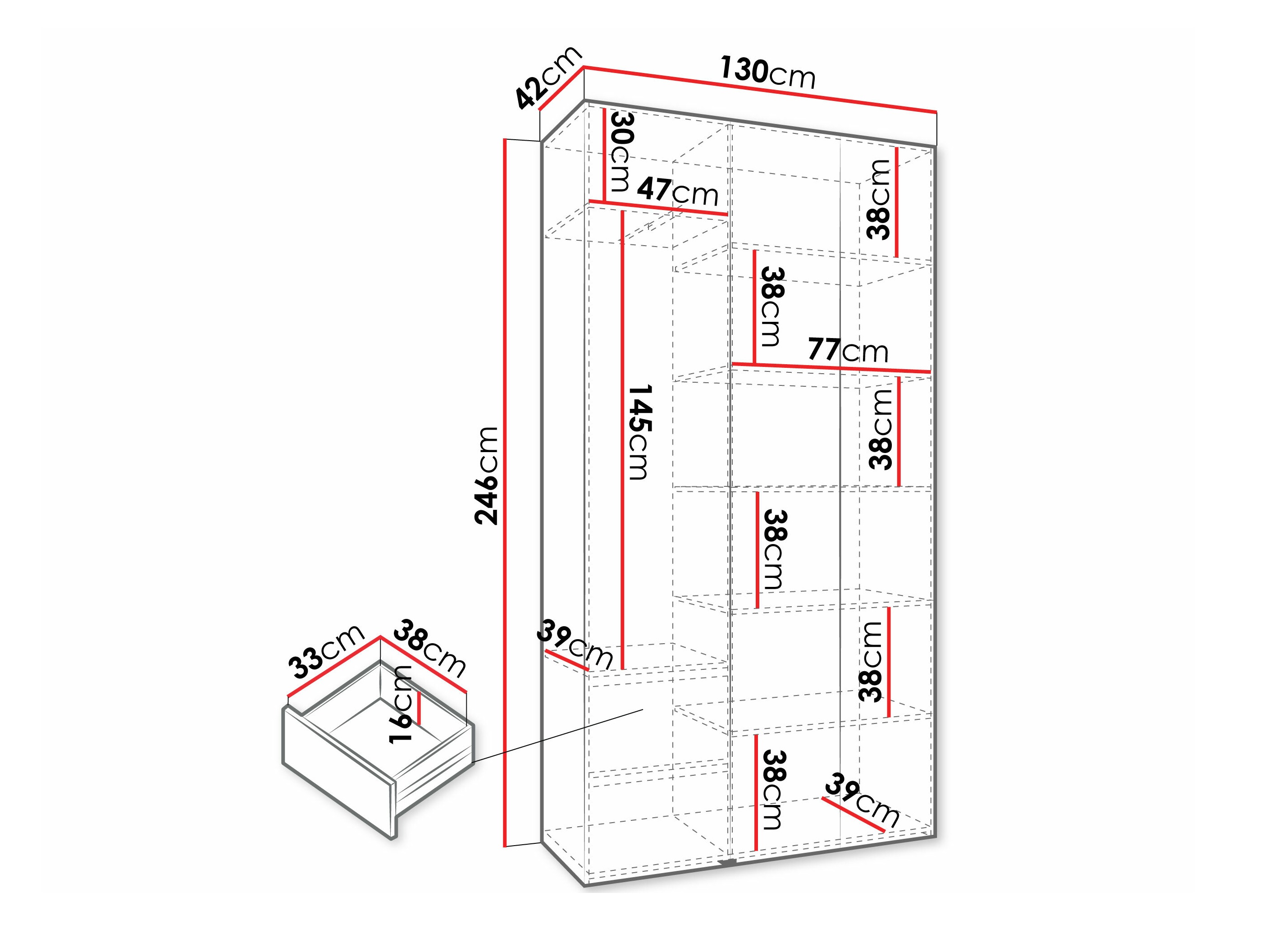 Kledingkast Hartford 573 (Kasjmier)
