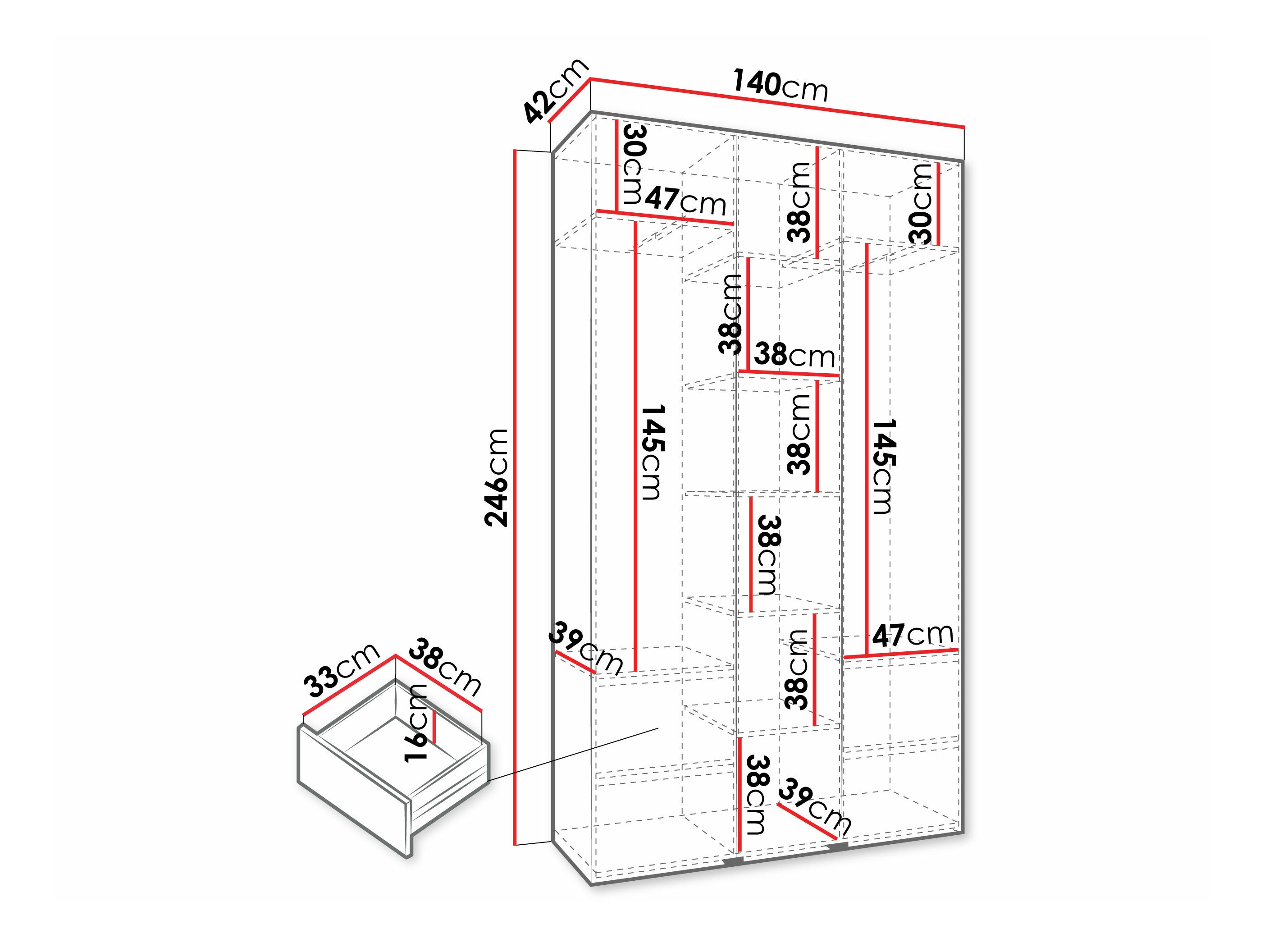 Kledingkast Hartford 573 (Kasjmier)