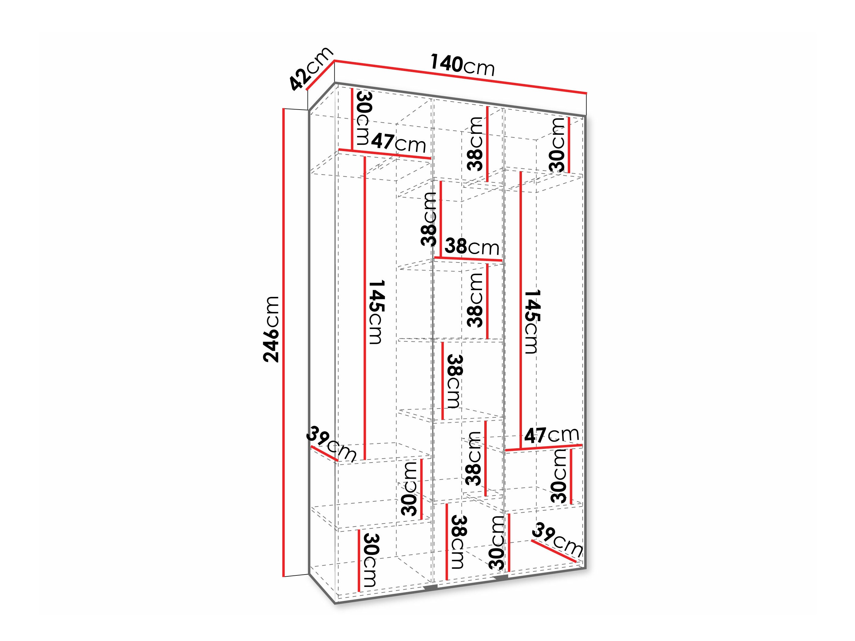 Kledingkast Hartford 573 (Kasjmier)