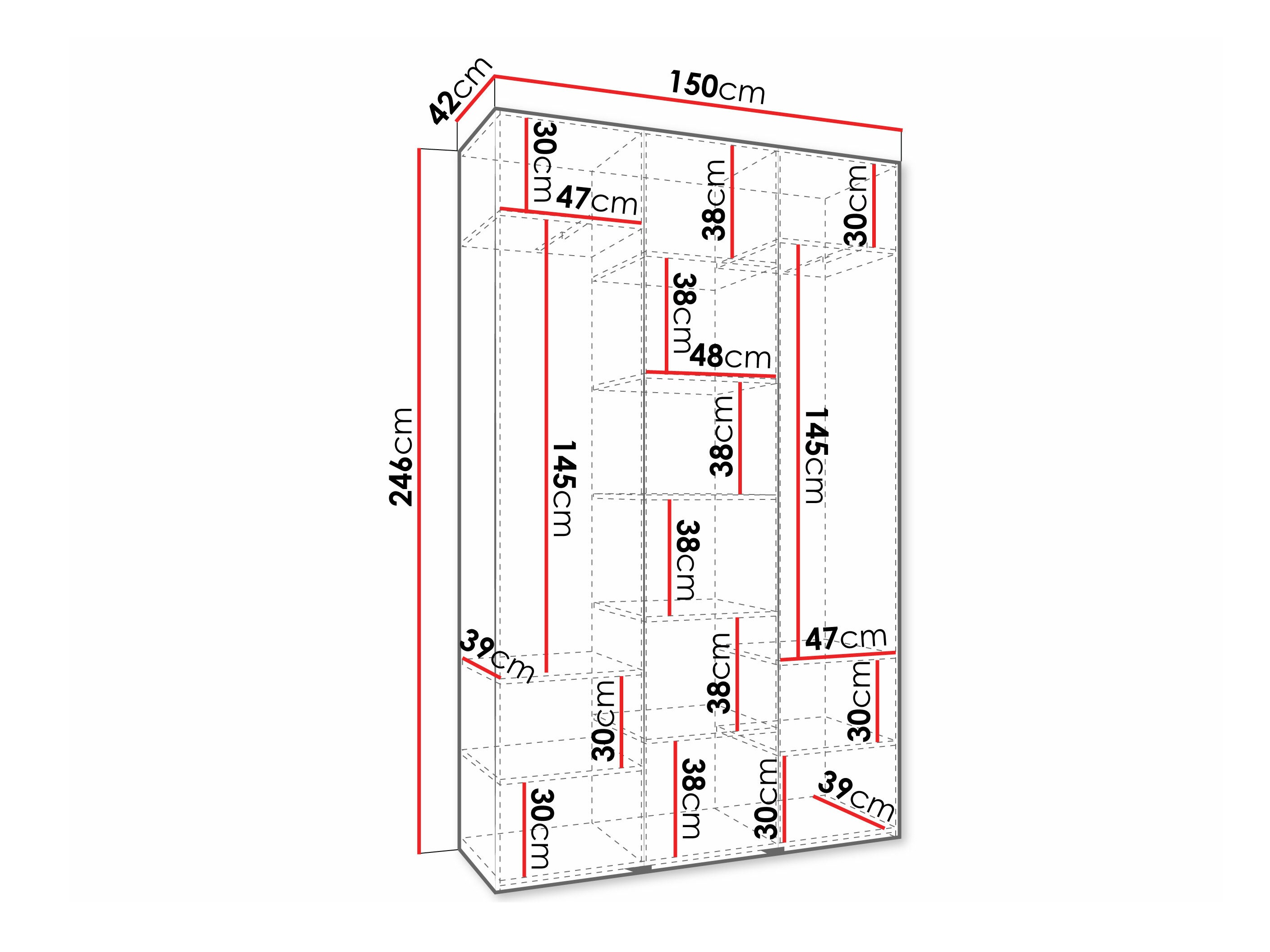 Kledingkast Hartford 573 (Kasjmier)