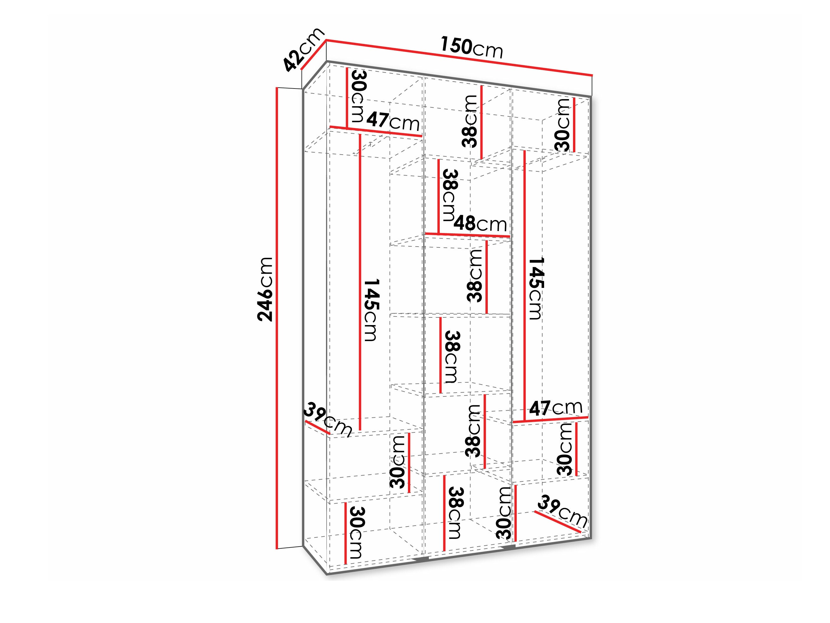 Kledingkast Hartford 573 (Kasjmier)
